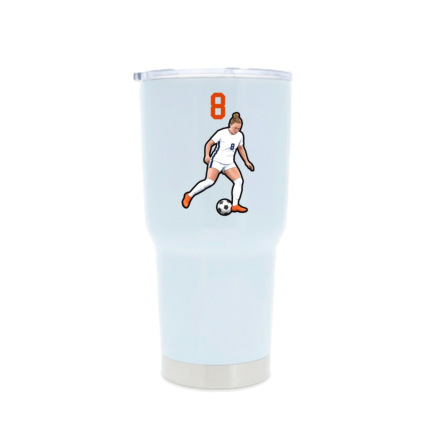 30oz Stainless Steel Tumbler — Number Top in White