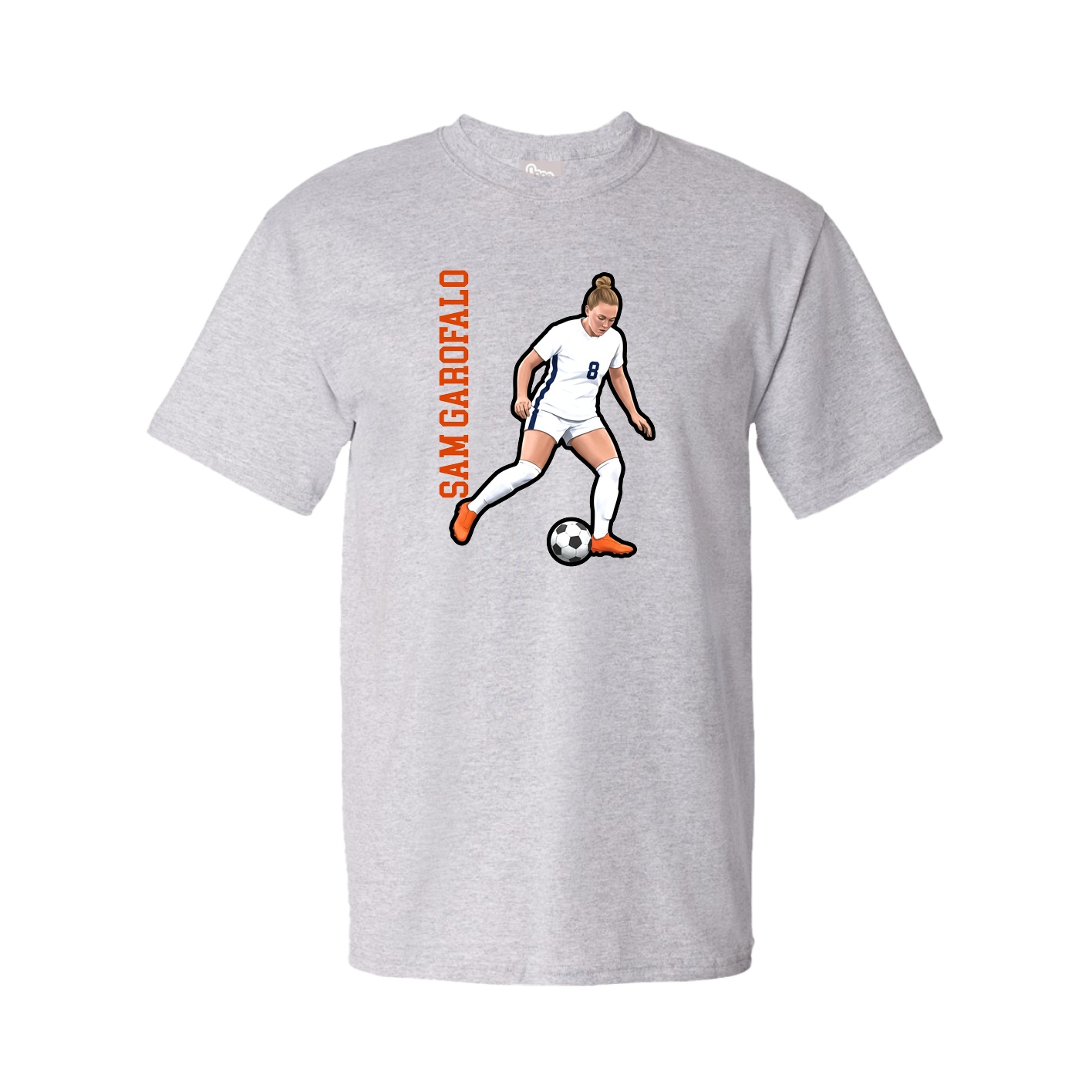 Youth Tee — Name Vertical in Grey