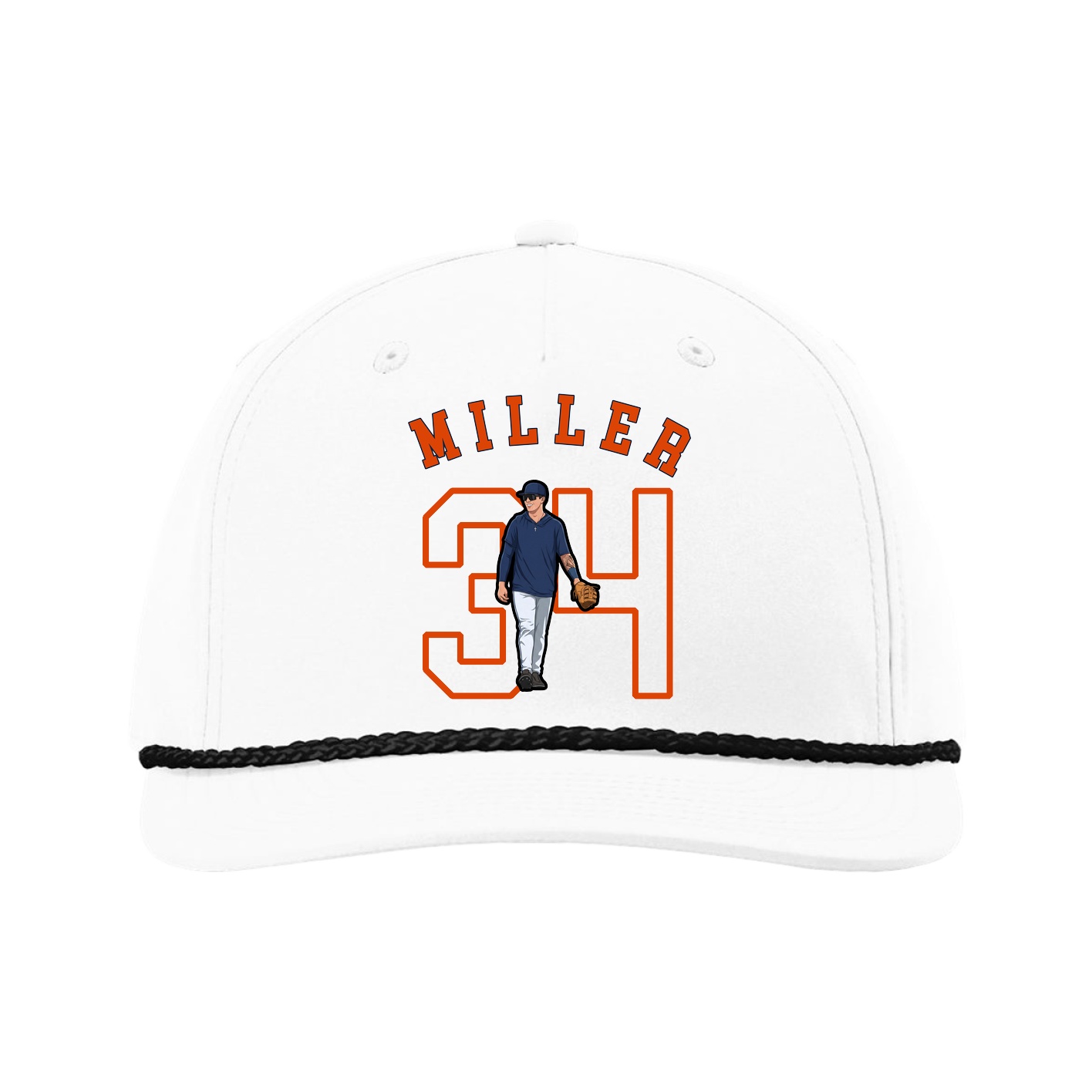 Five-Panel Classic Rope Cap — Shirsey Arch in White