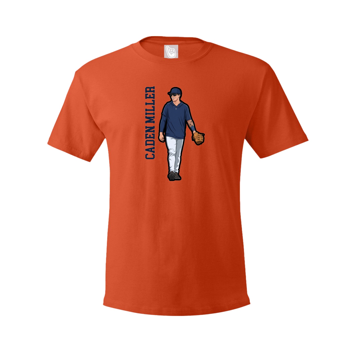 Tee — Name Vertical in Orange