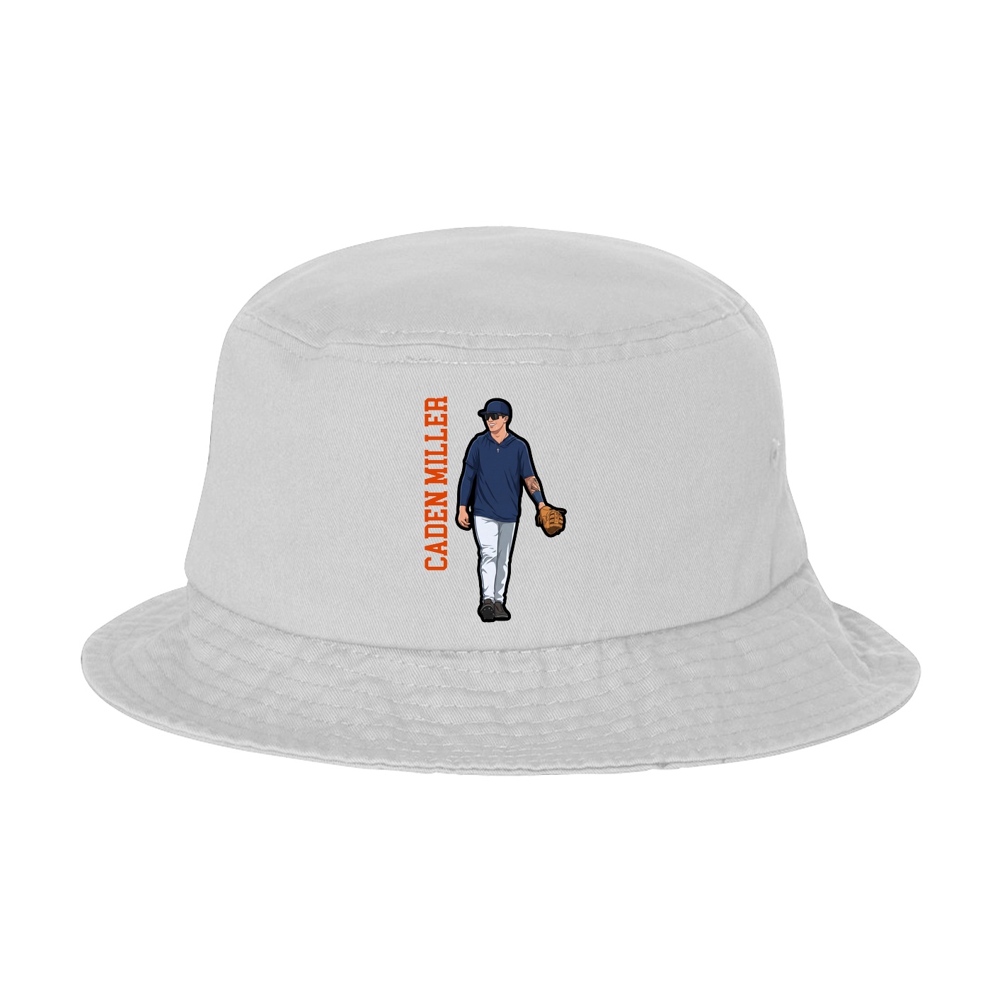 Bucket Cap — Name Vertical in White