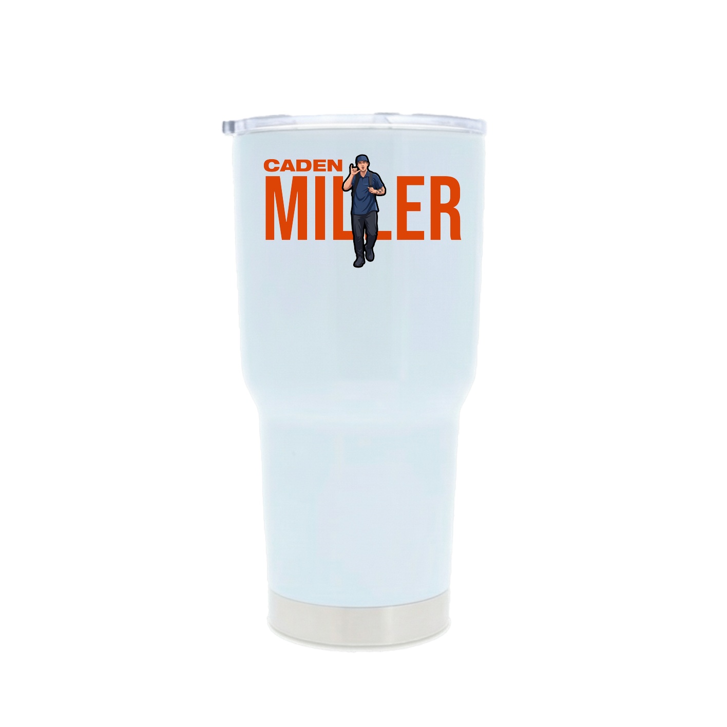 30oz Stainless Steel Tumbler — Player Name in White