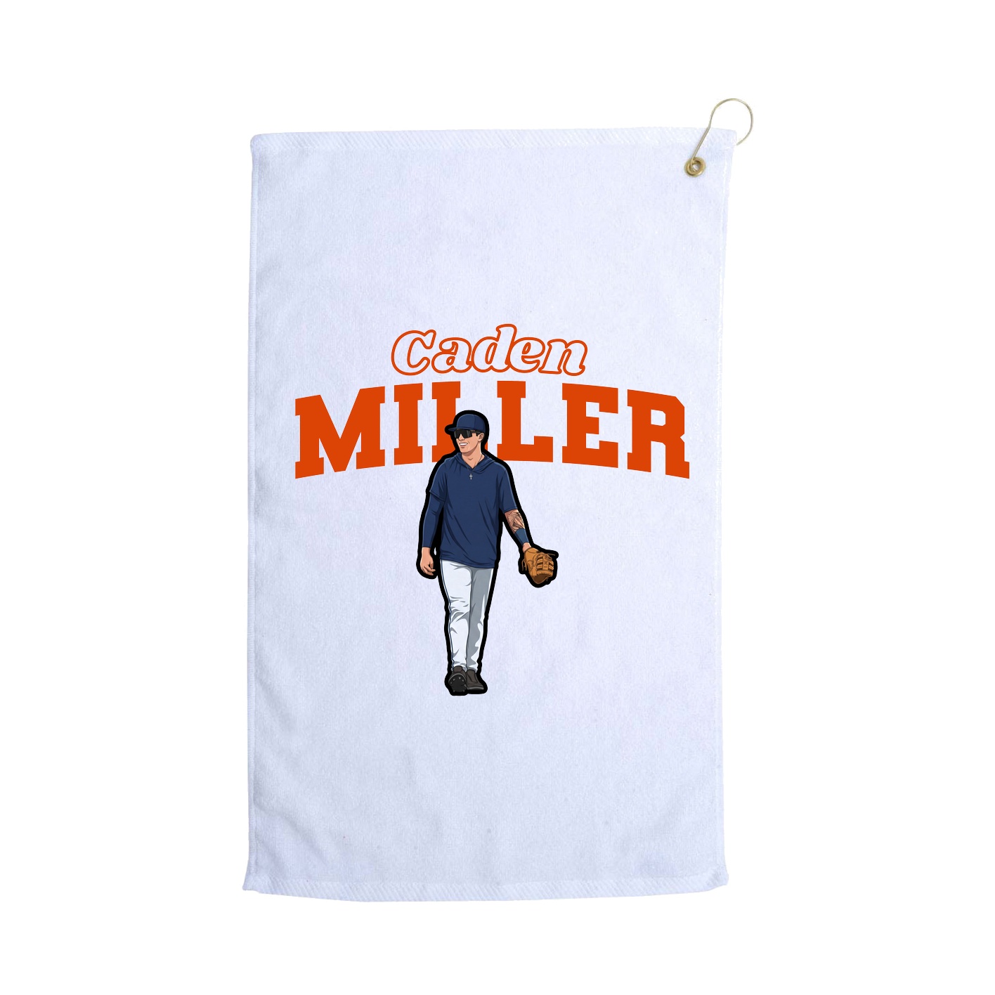 Golf Towel — Name Arch in White