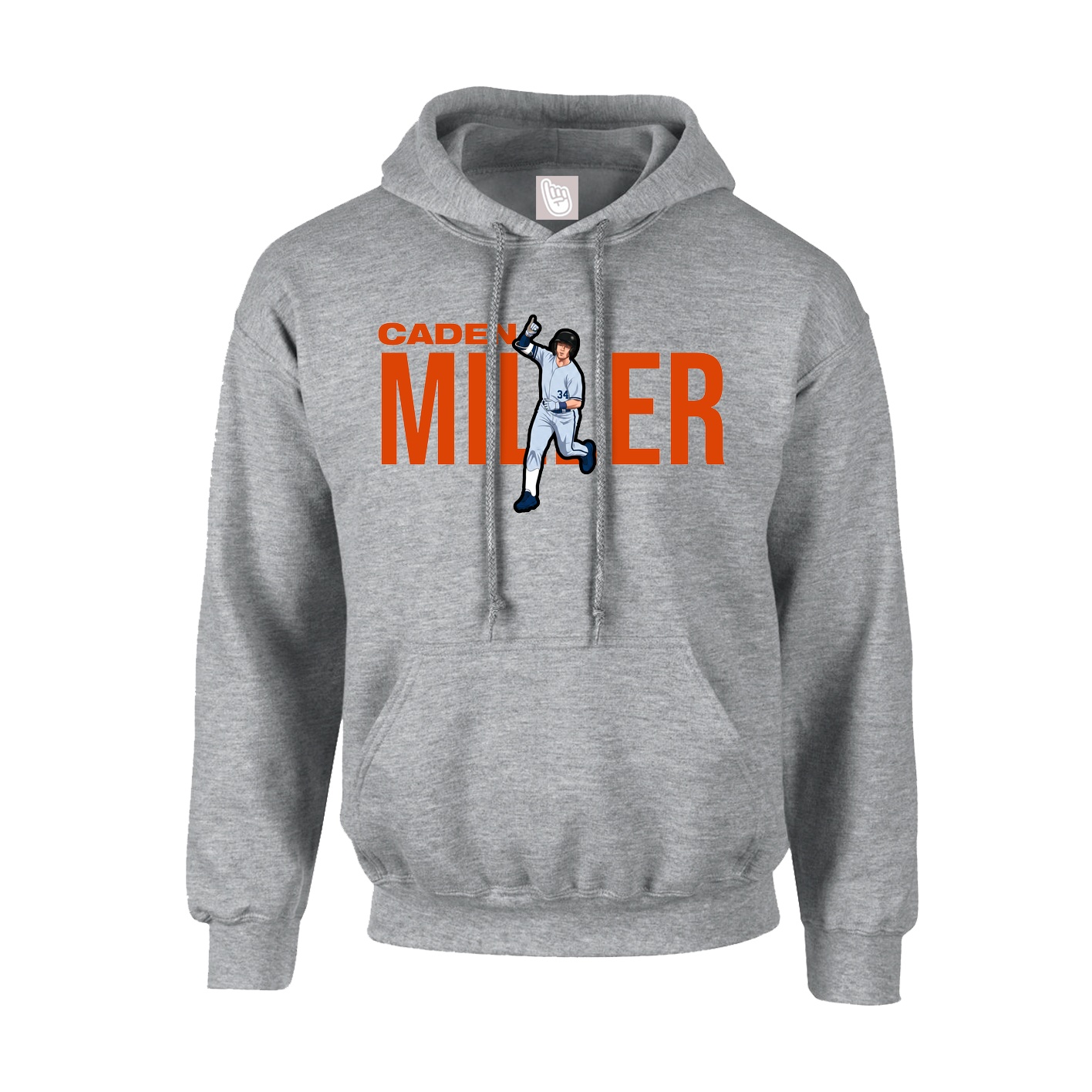 Youth Hoodie — Player Name in Grey