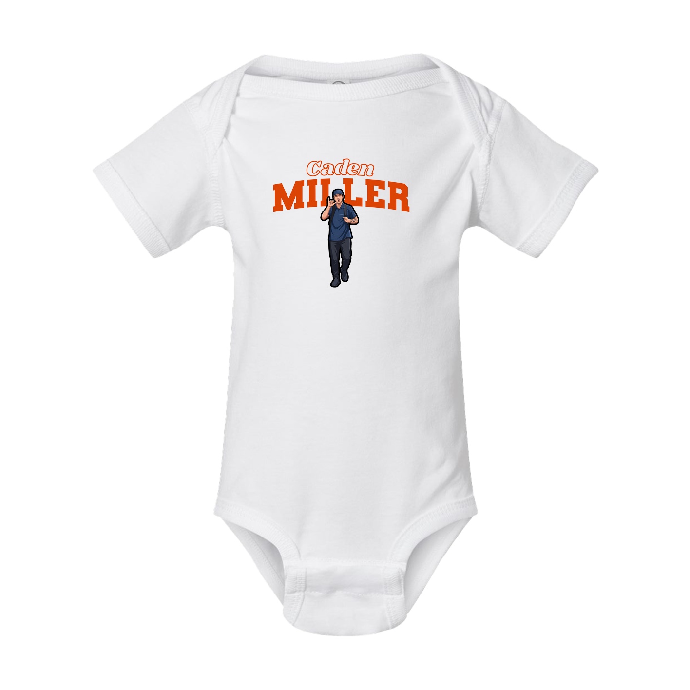 Baby Onesie — Name Arch in White