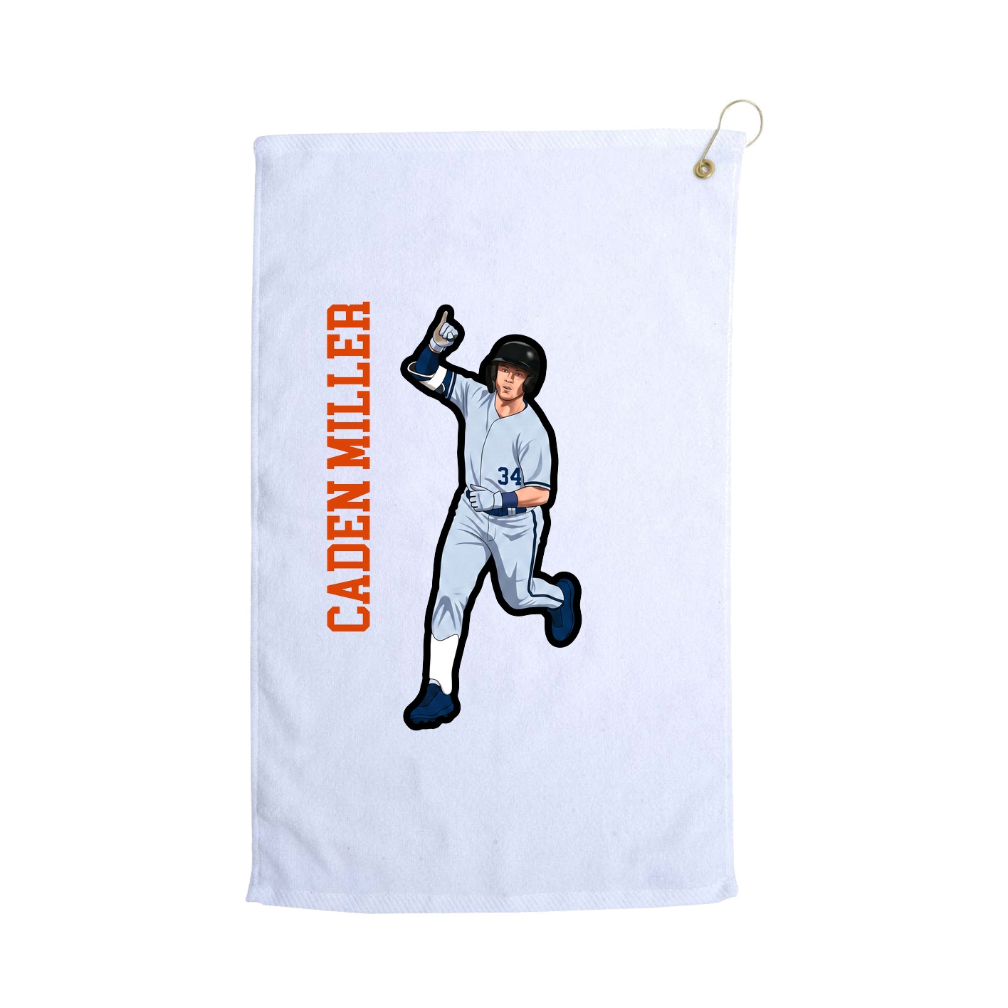Golf Towel — Name Vertical in White