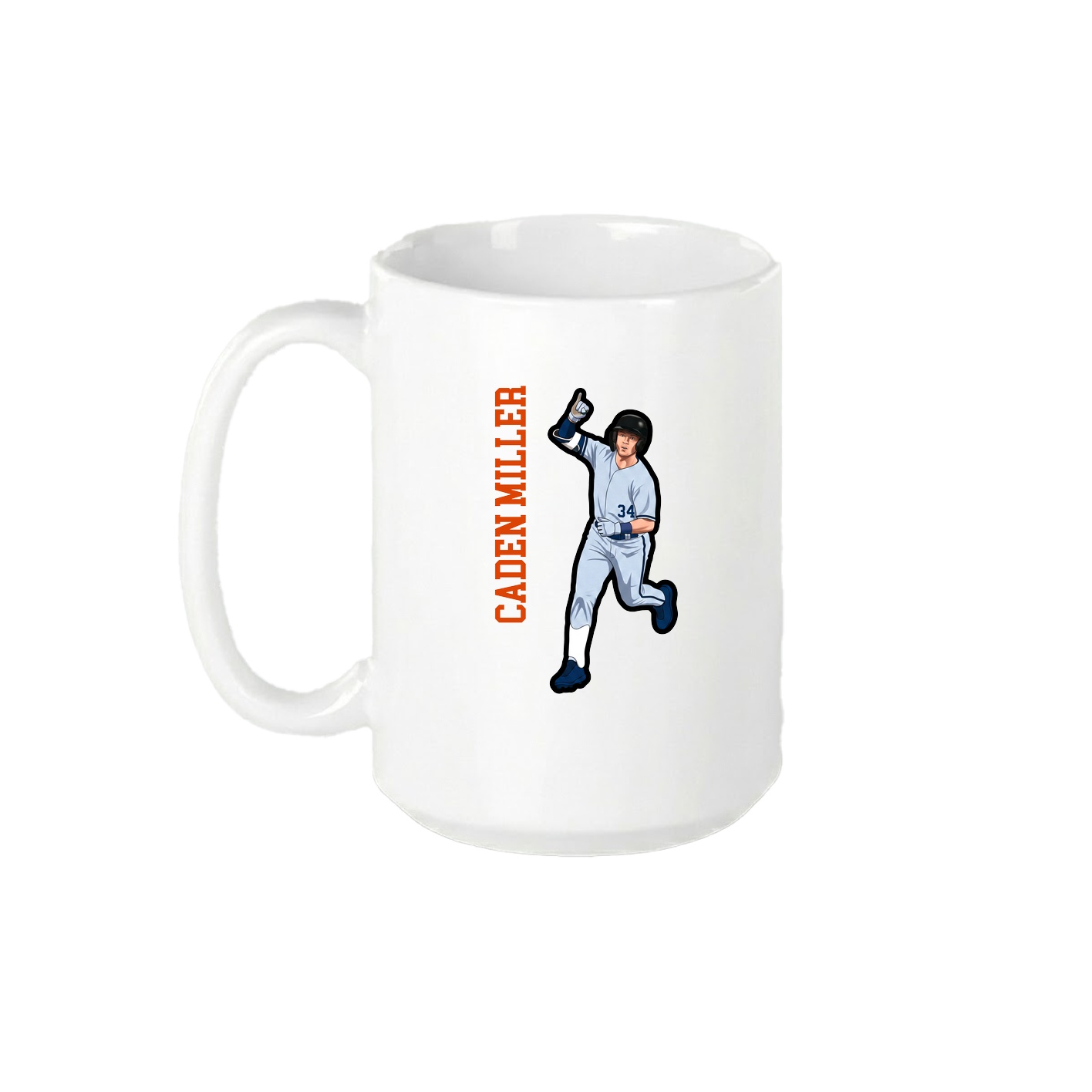 15oz Coffee Mug — Name Vertical in White