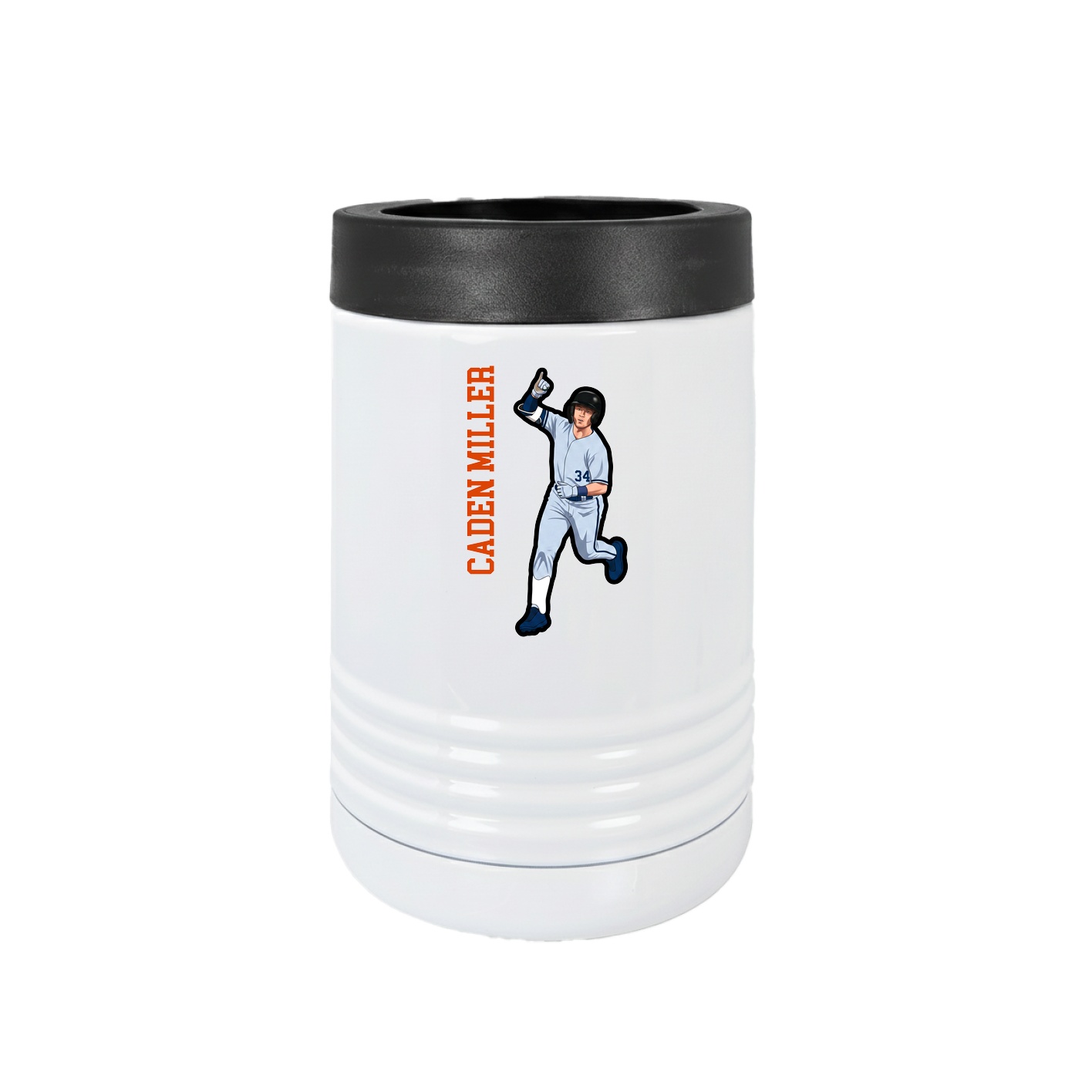 Beverage Holder — Name Vertical in White