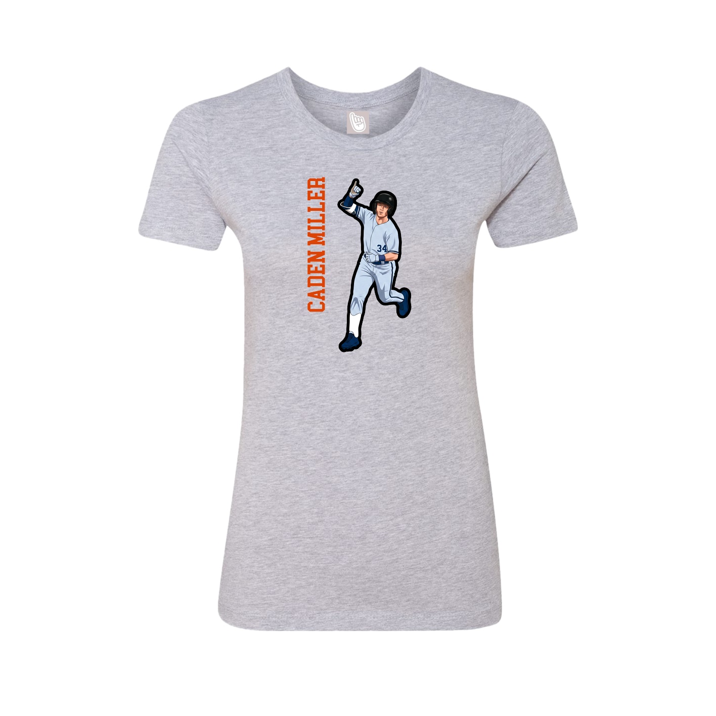 Womens Tee — Name Vertical in Grey