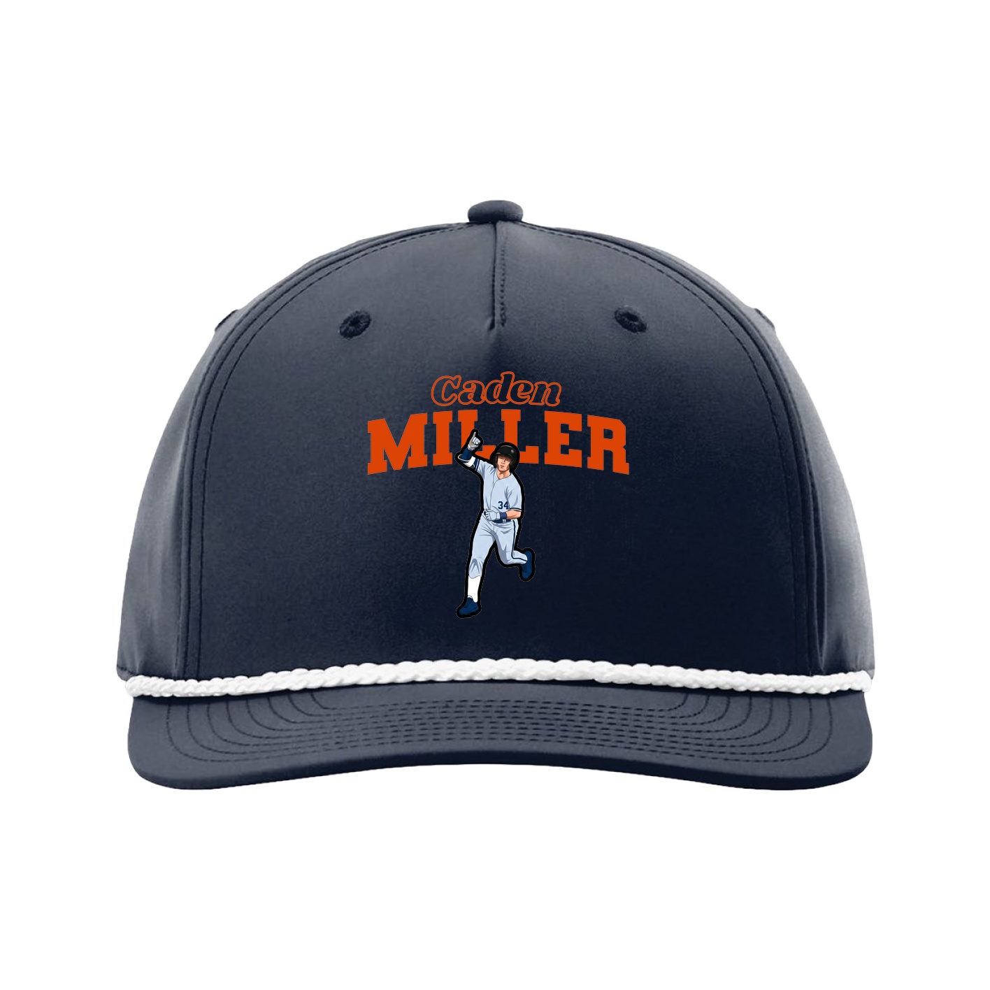 Five-Panel Classic Rope Cap — Name Arch in Navy