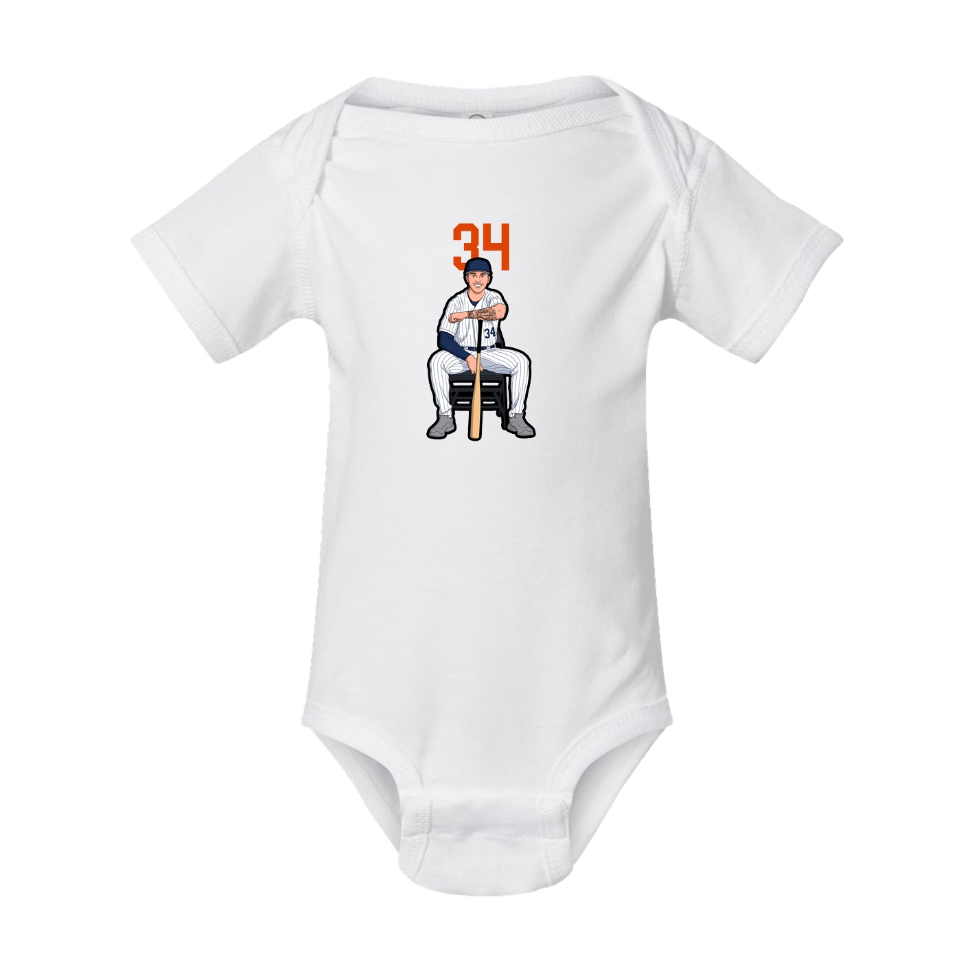 Baby Onesie — Number Top in White
