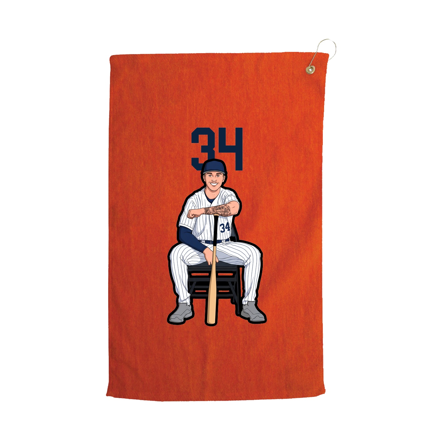 Golf Towel — Number Top in Orange