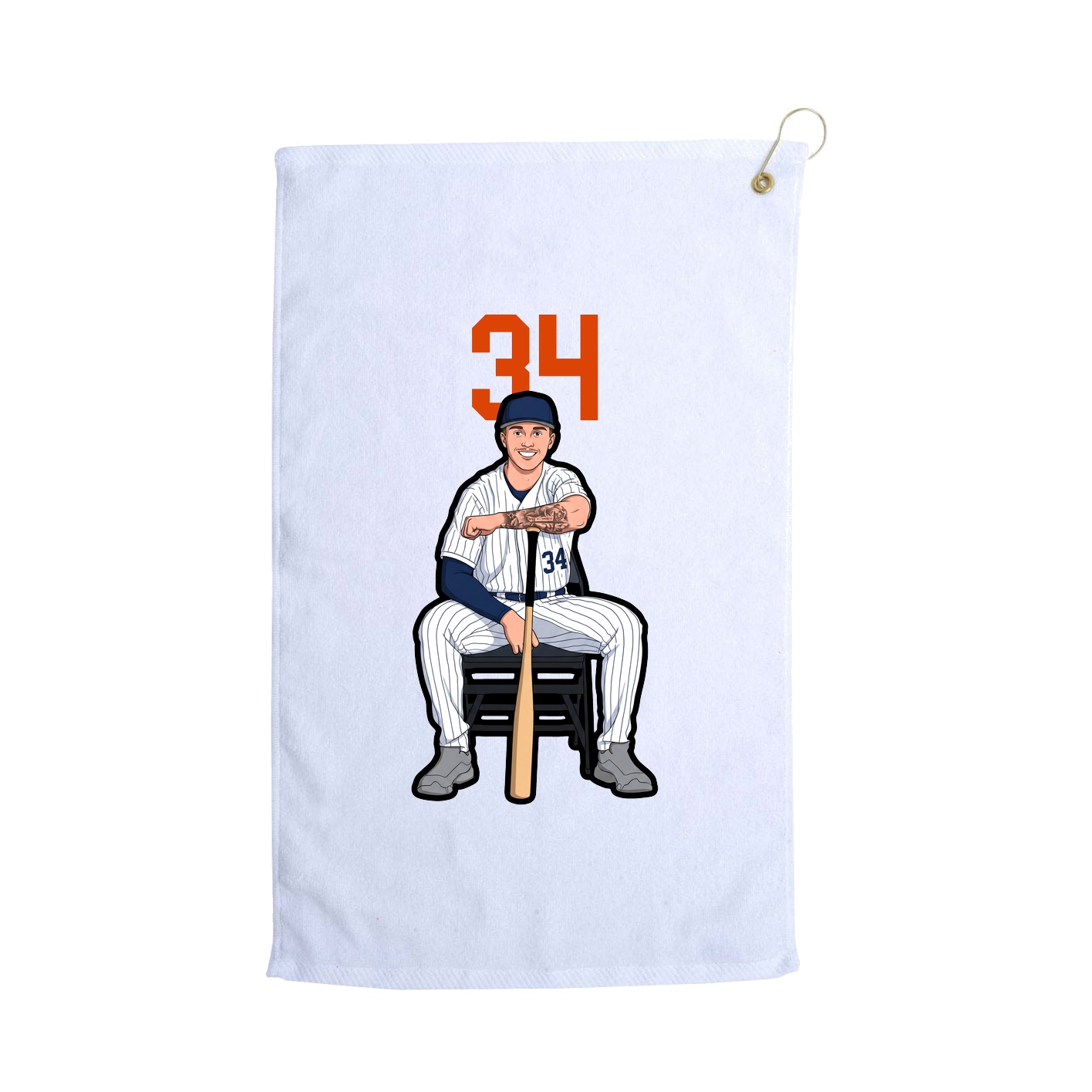 Golf Towel — Number Top in White