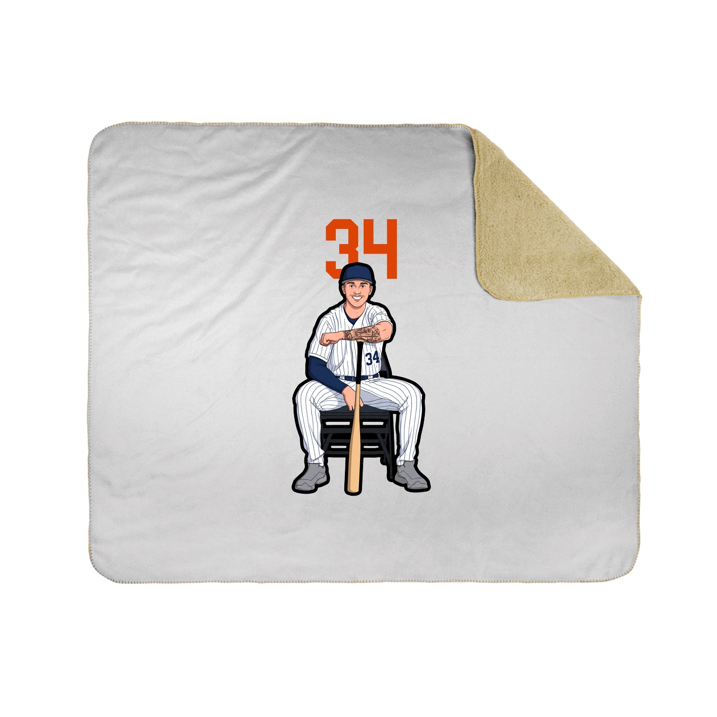Throw Blanket — Number Top in White