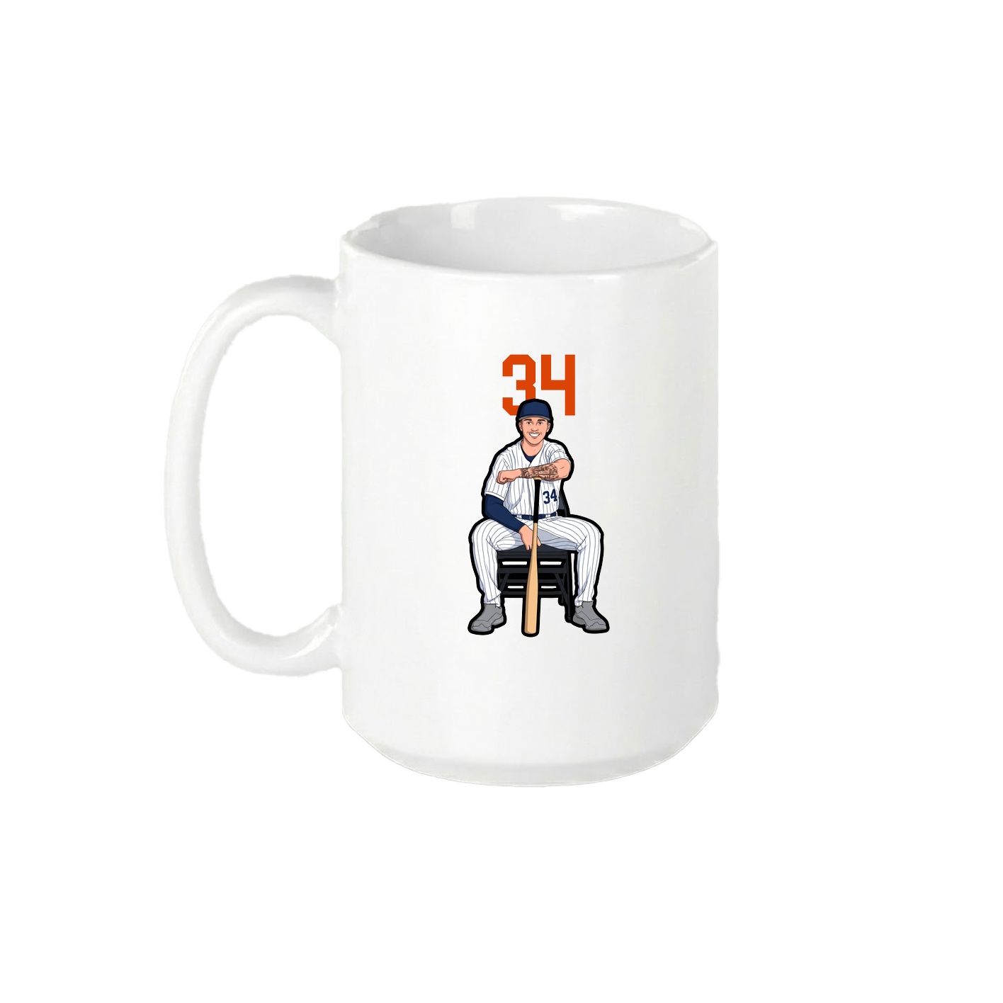 15oz Coffee Mug — Number Top in White