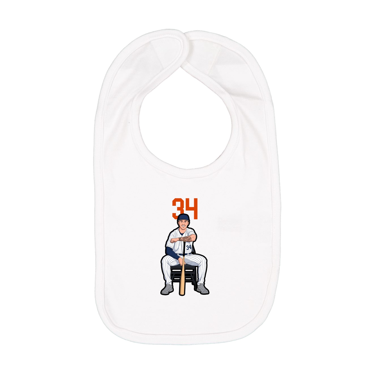 Infant Bib — Number Top in White