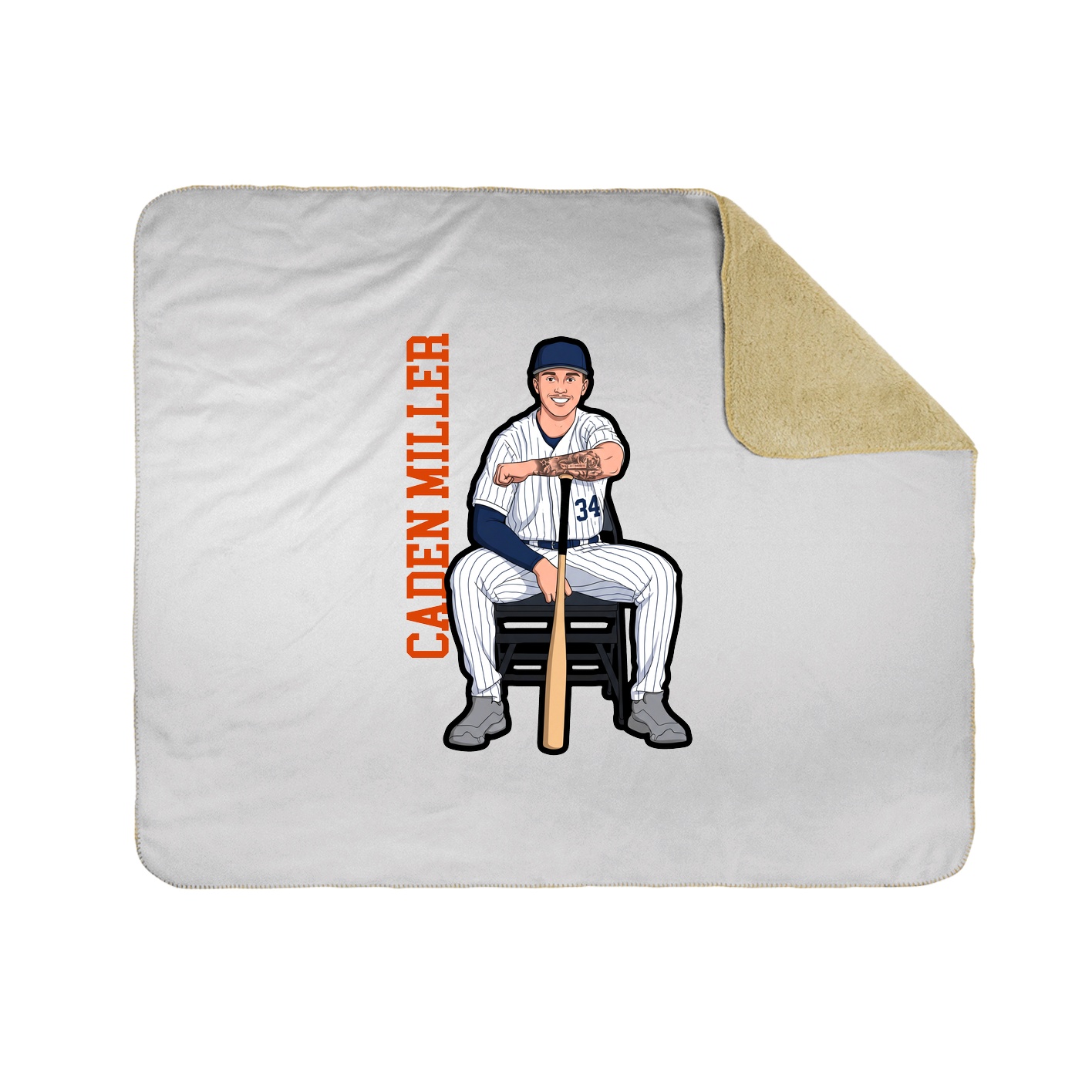 Throw Blanket — Name Vertical in White