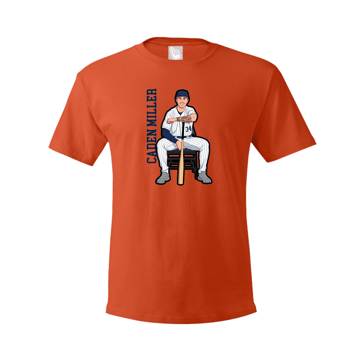 Tee — Name Vertical in Orange