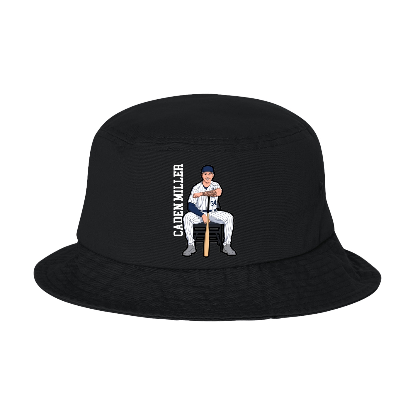 Bucket Cap — Name Vertical in Black