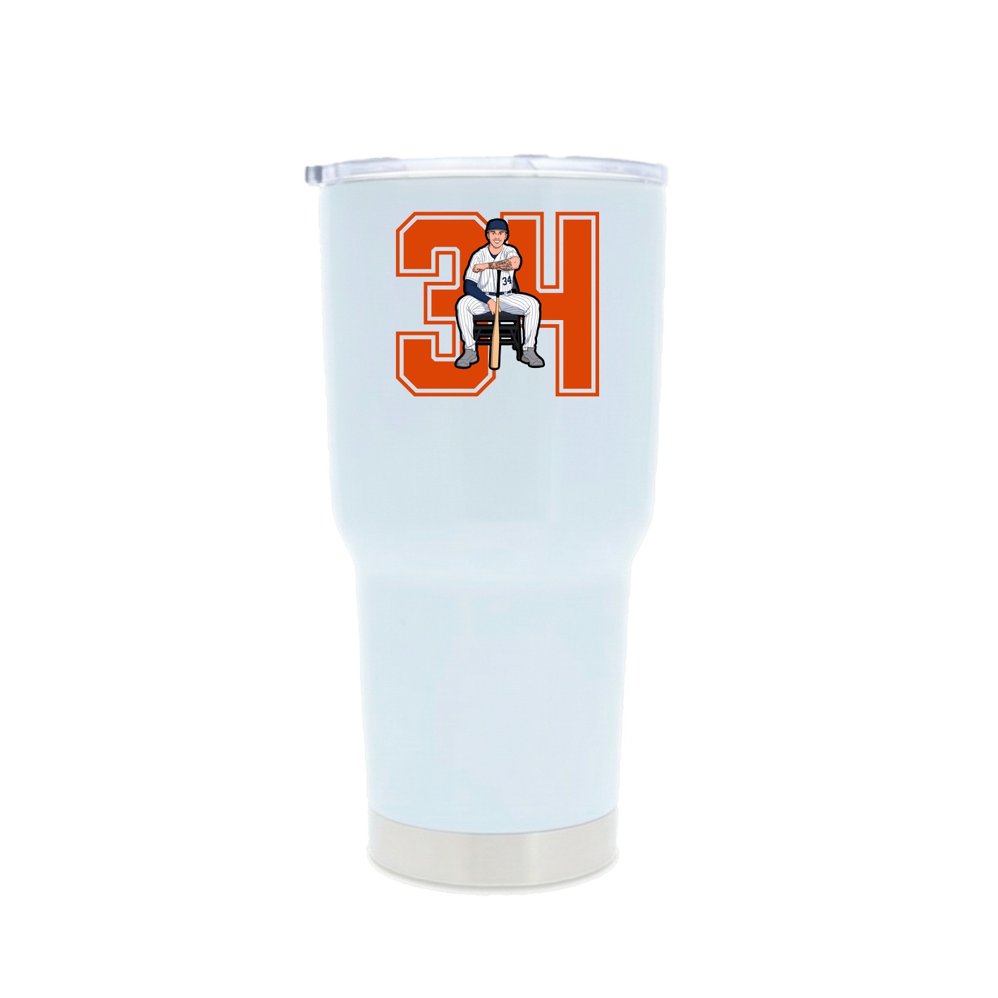 30oz Stainless Steel Tumbler — Number in White