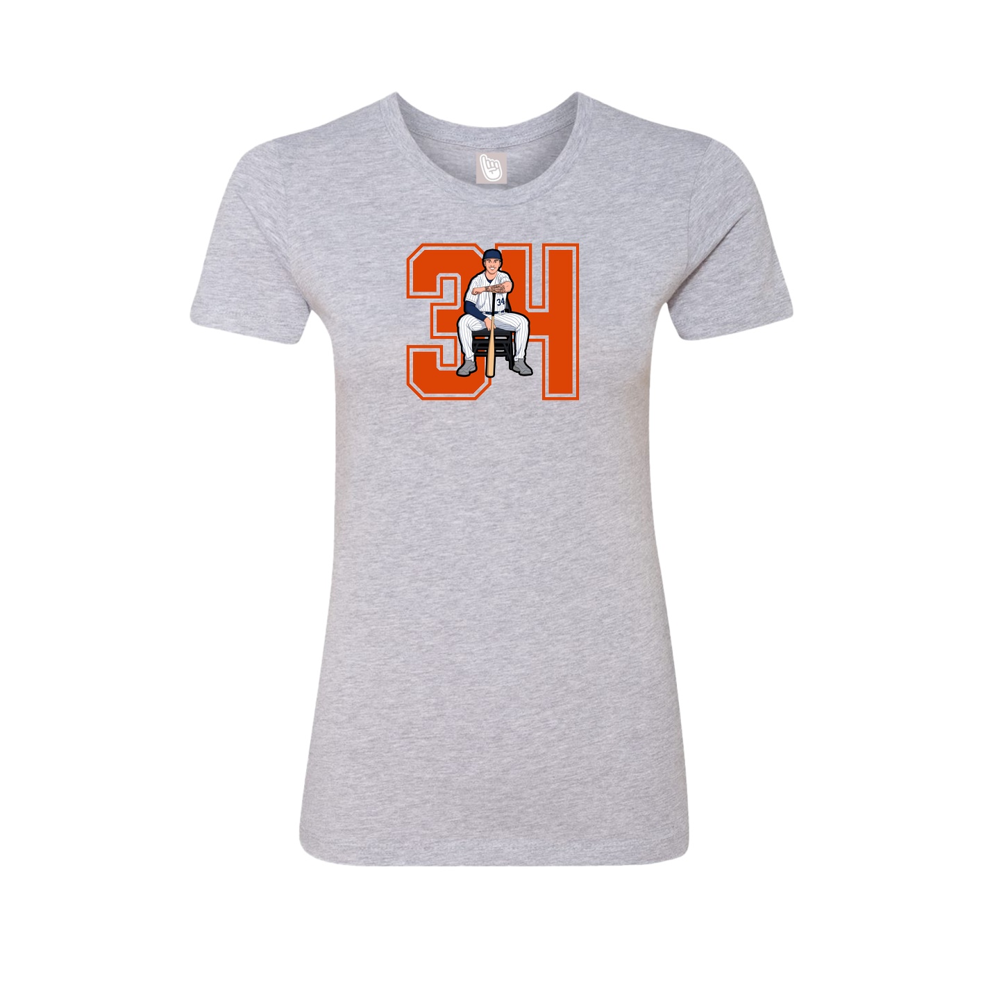 Fitted Women's Tee — Number in Grey
