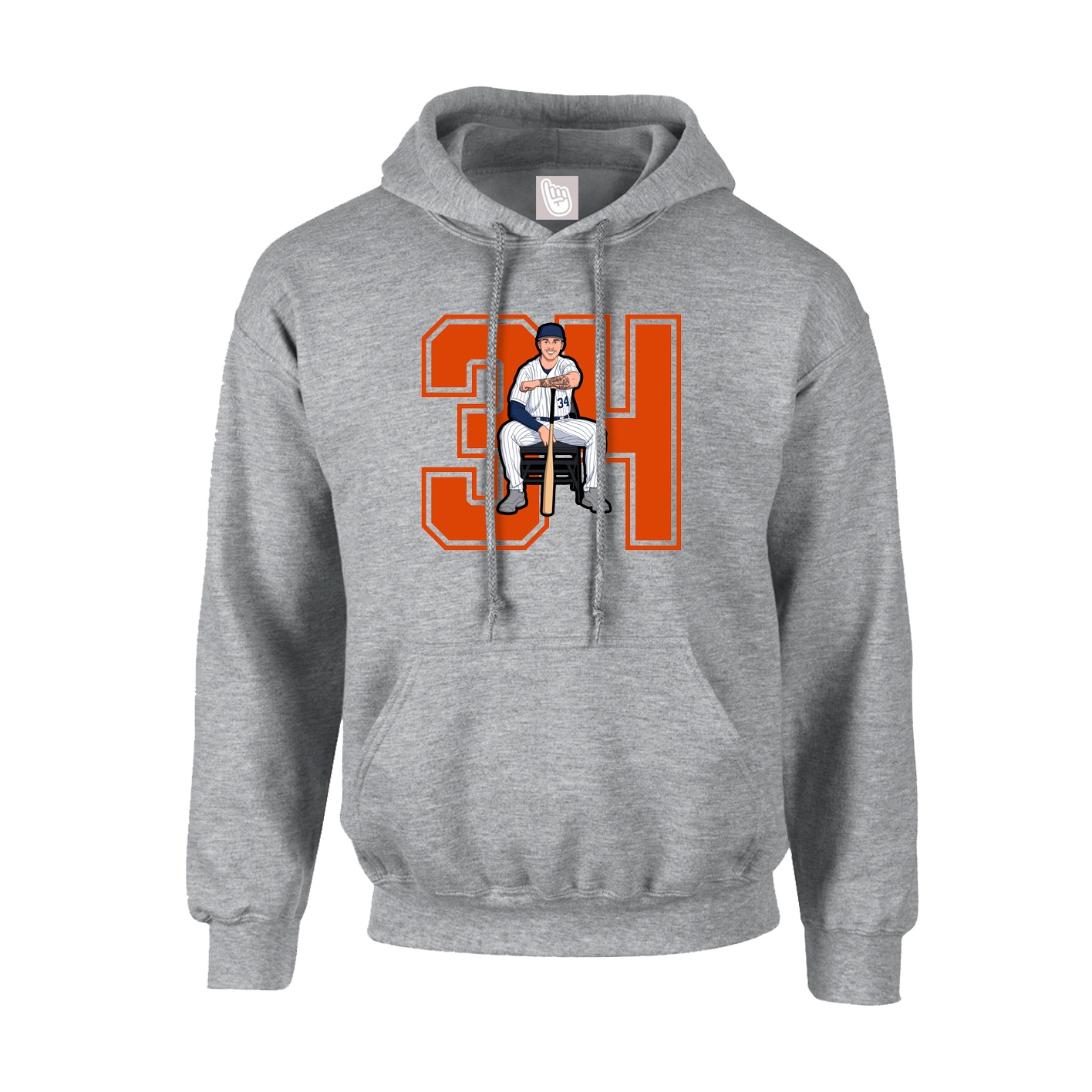 Hoodie — Number in Grey