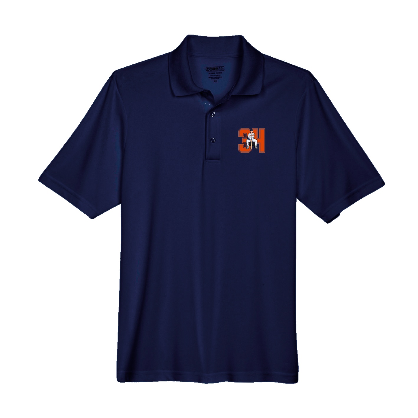 Performance Polo — Number in Navy