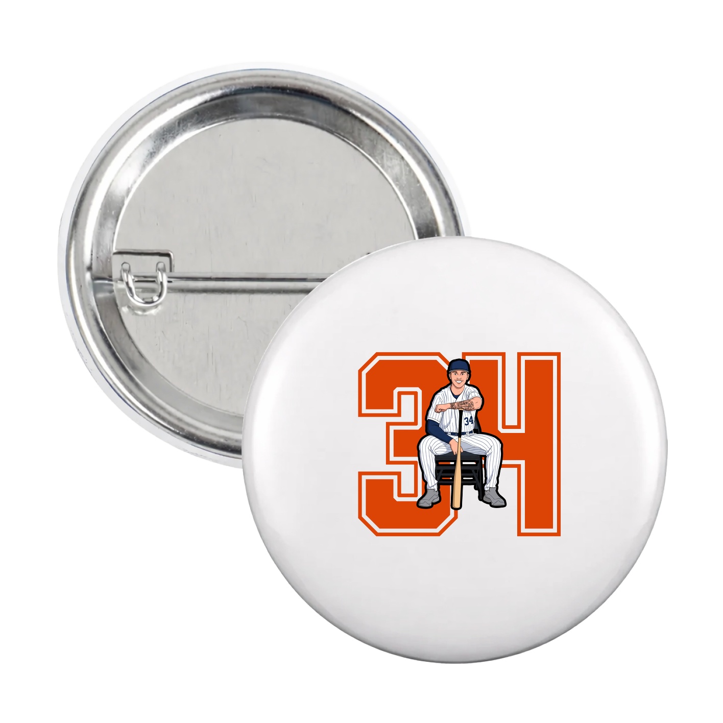 Game Day Button — Number in White