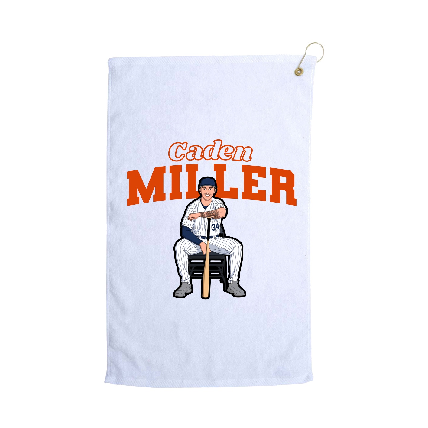 Golf Towel — Name Arch in White