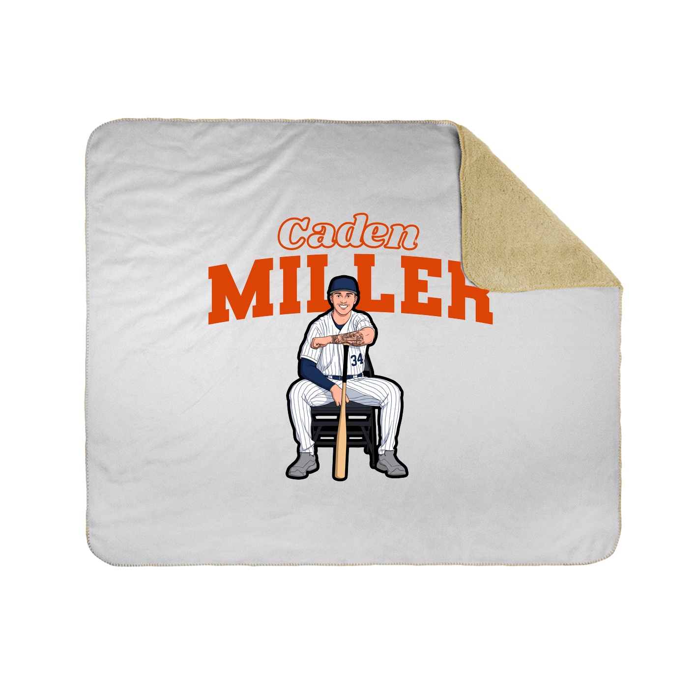 Throw Blanket — Name Arch in White