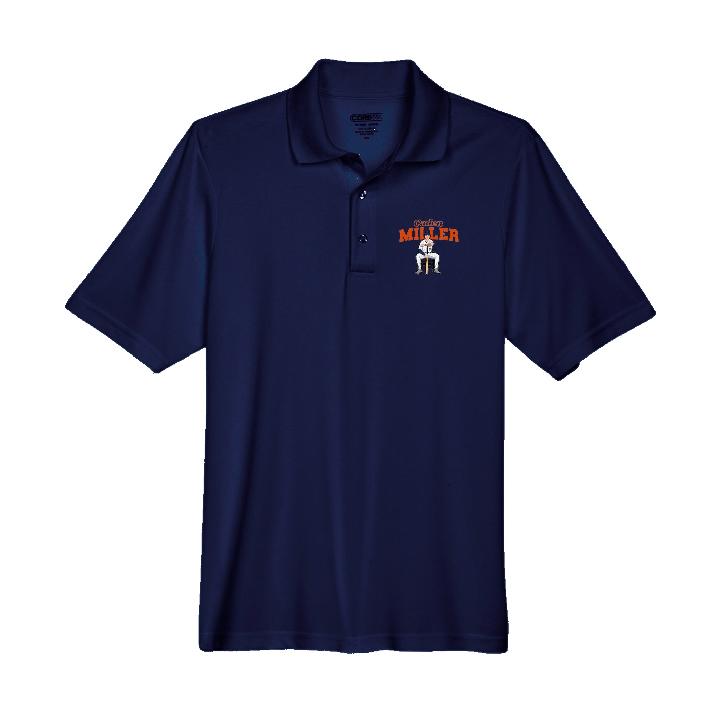Performance Polo — Name Arch in Navy