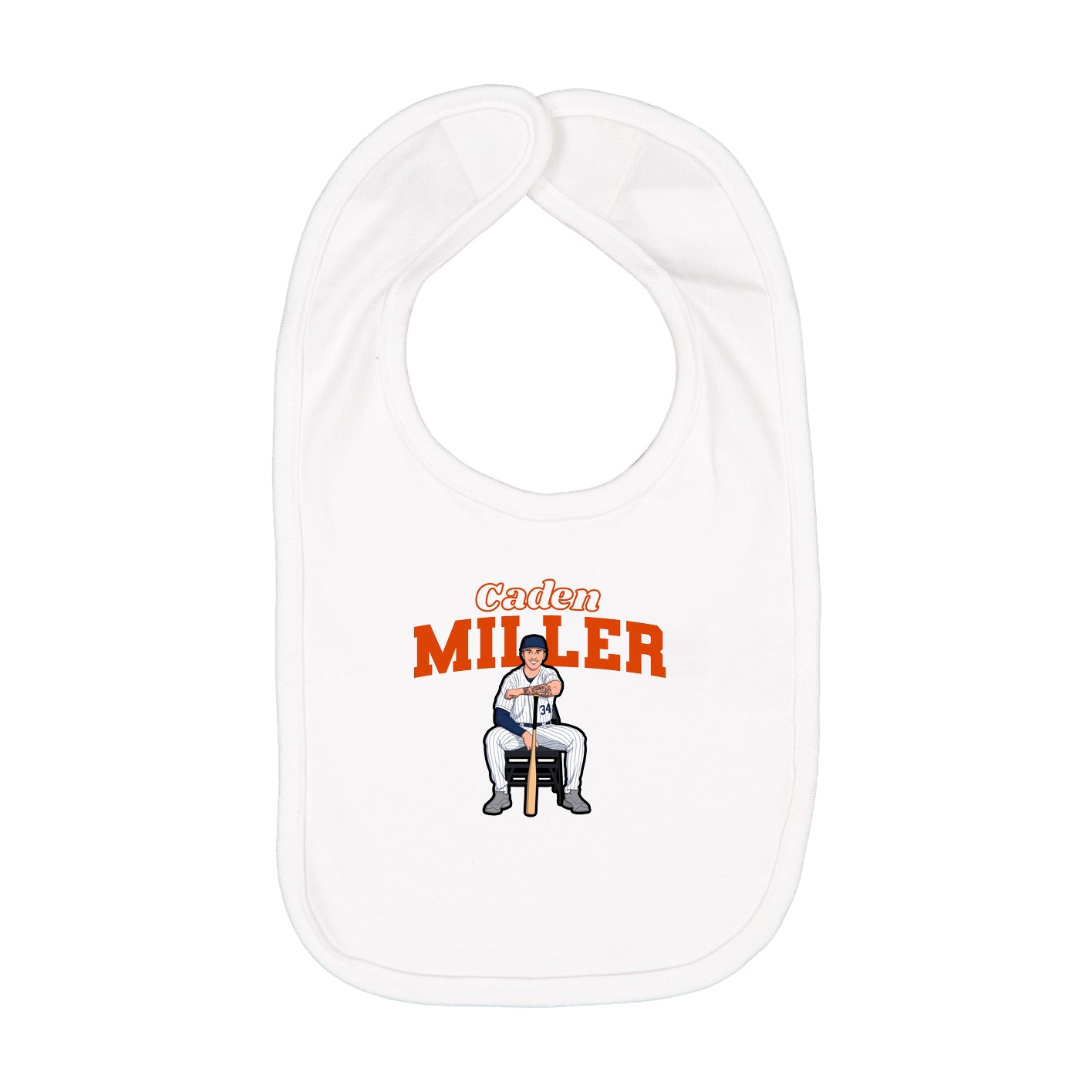 Infant Bib — Name Arch in White