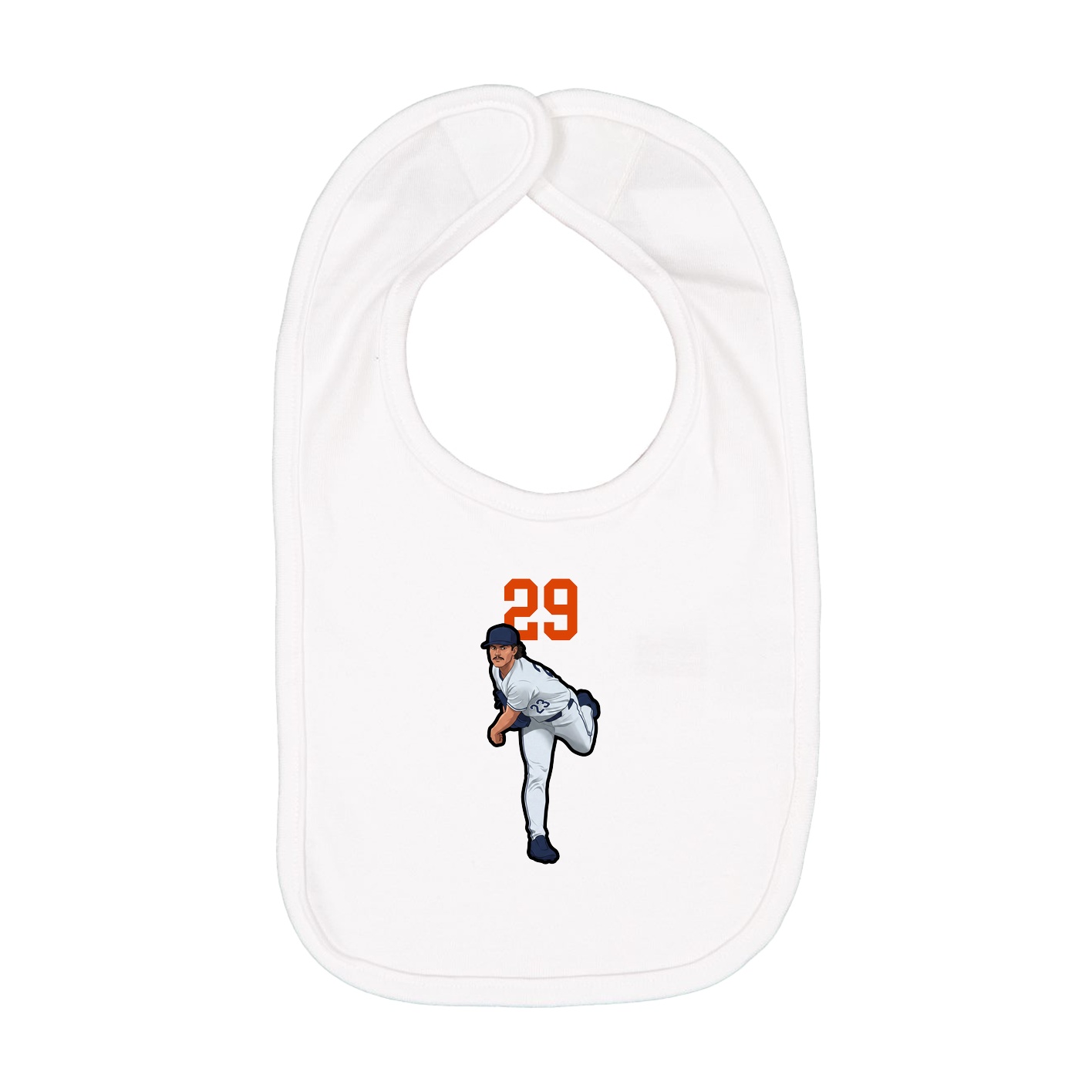 Infant Bib — Number Top in White