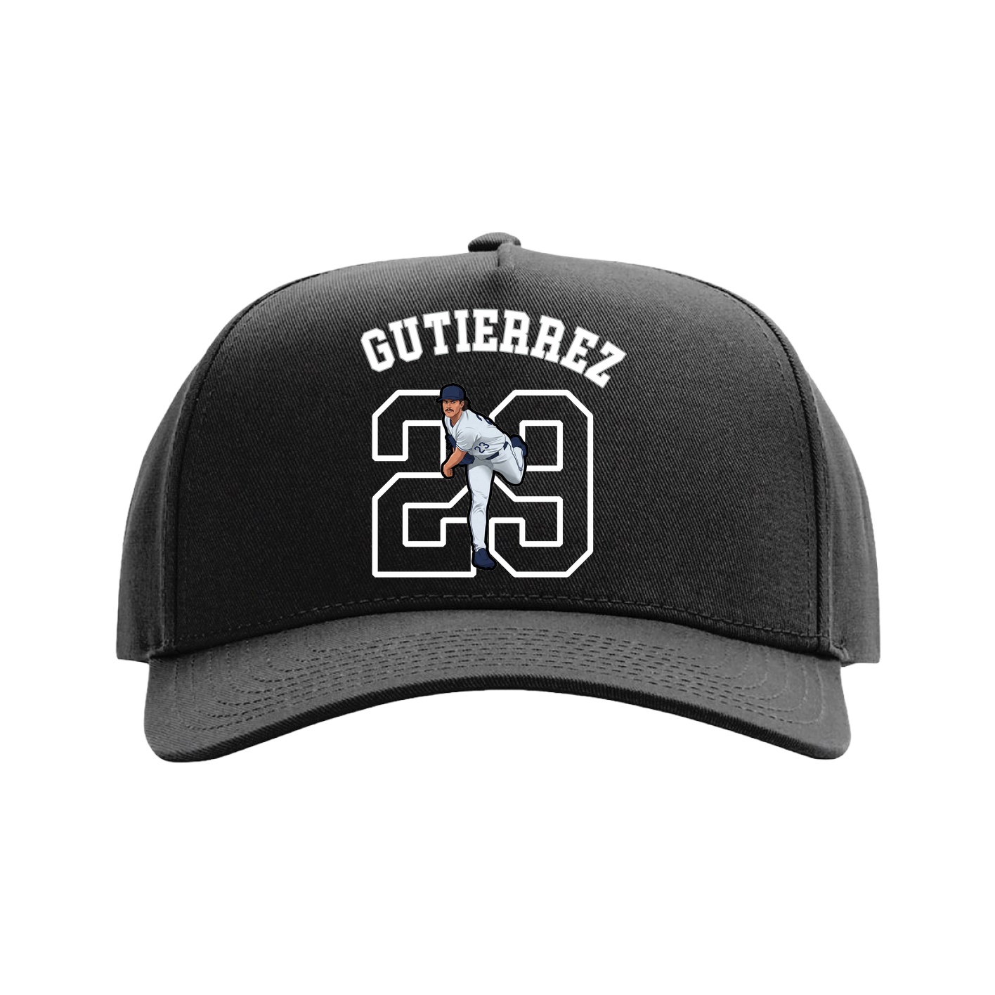 Full Fabric Five-Panel Champ Cap — Shirsey Arch in Black