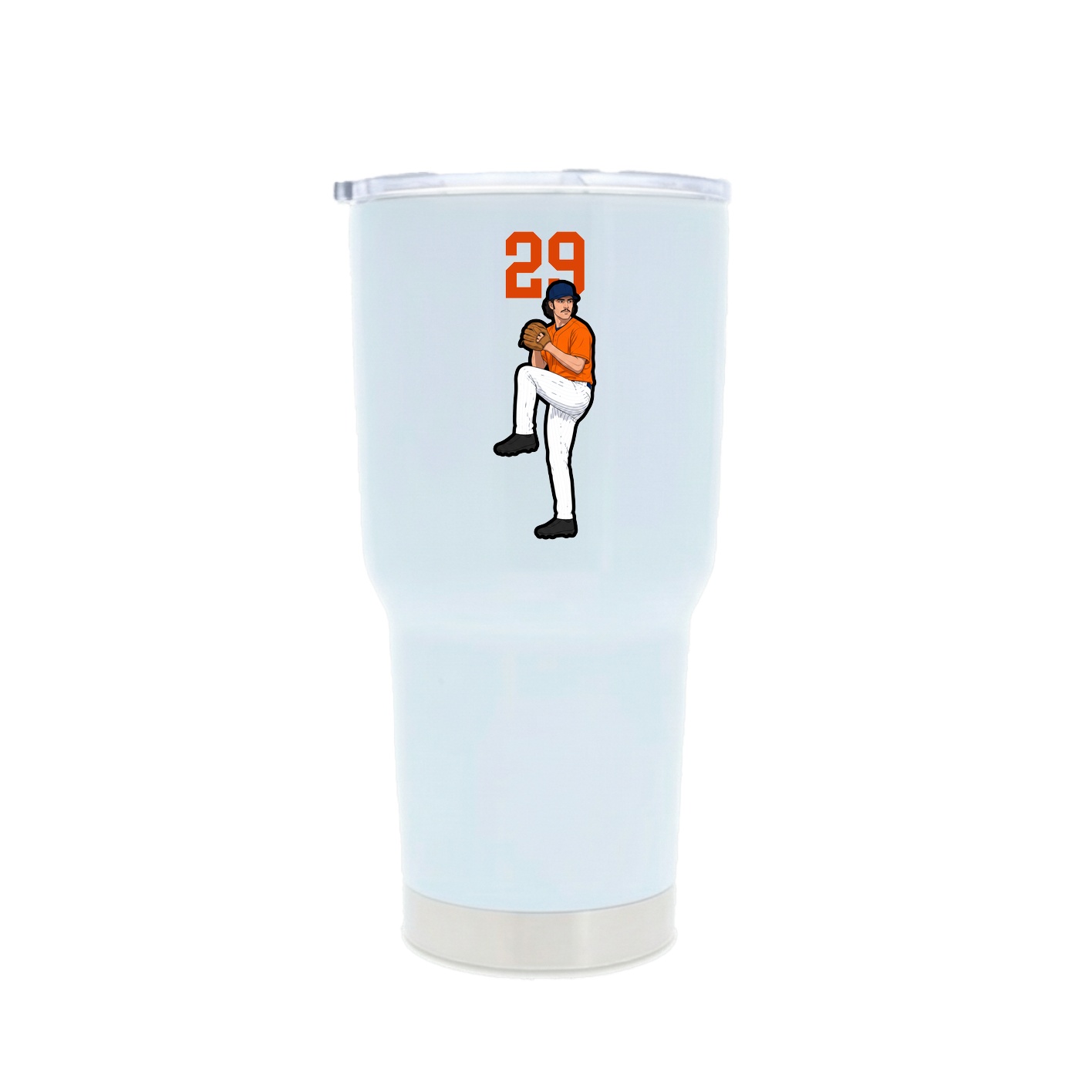 30oz Stainless Steel Tumbler — Number Top in White