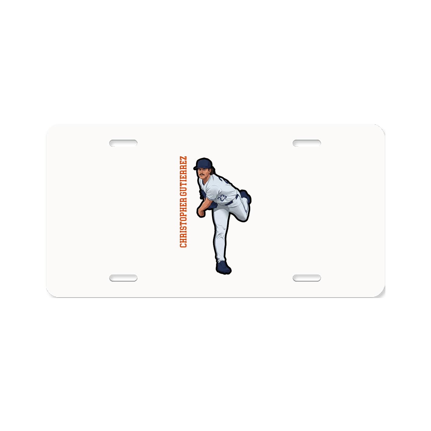 License Plate — Name Vertical in Classic