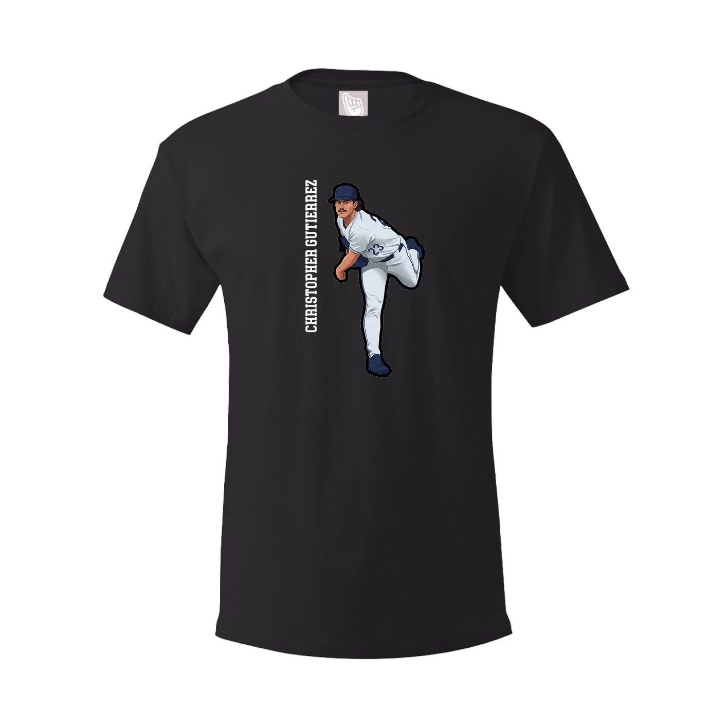 Youth Tee — Name Vertical in Black