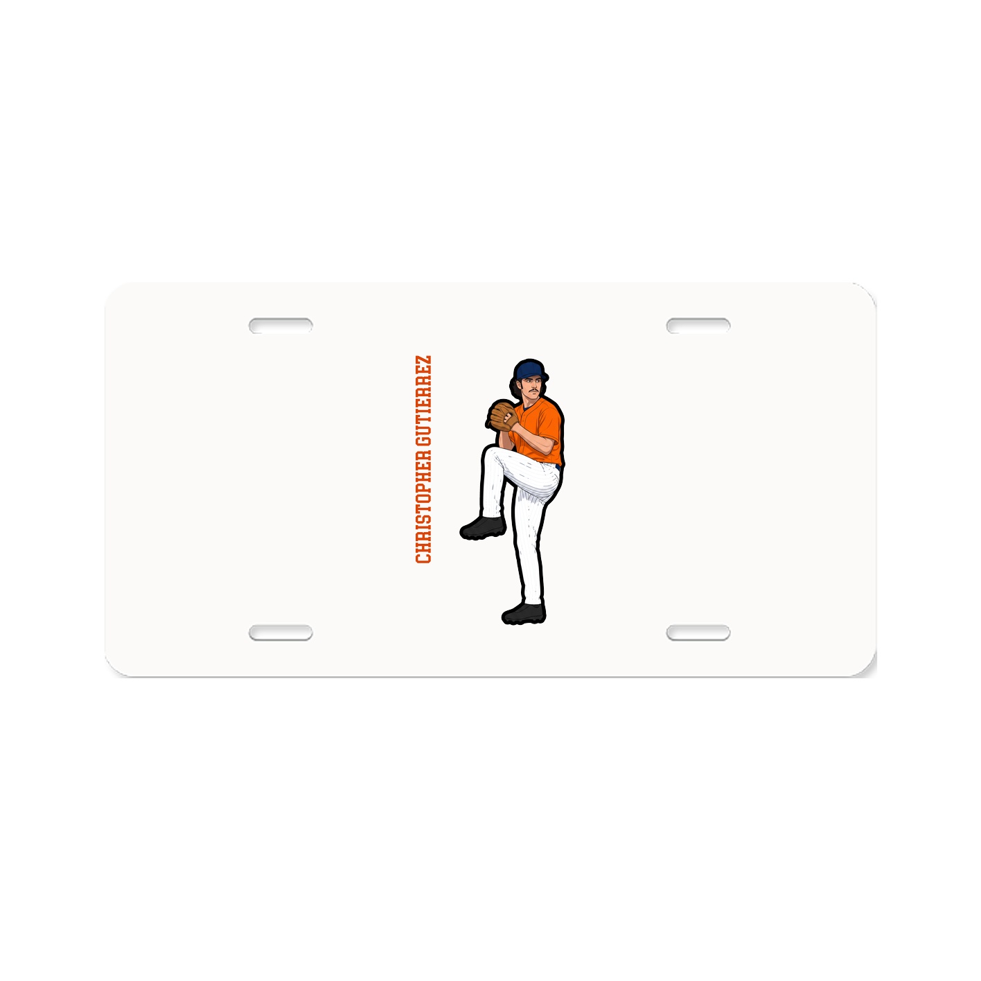 License Plate — Name Vertical in Classic