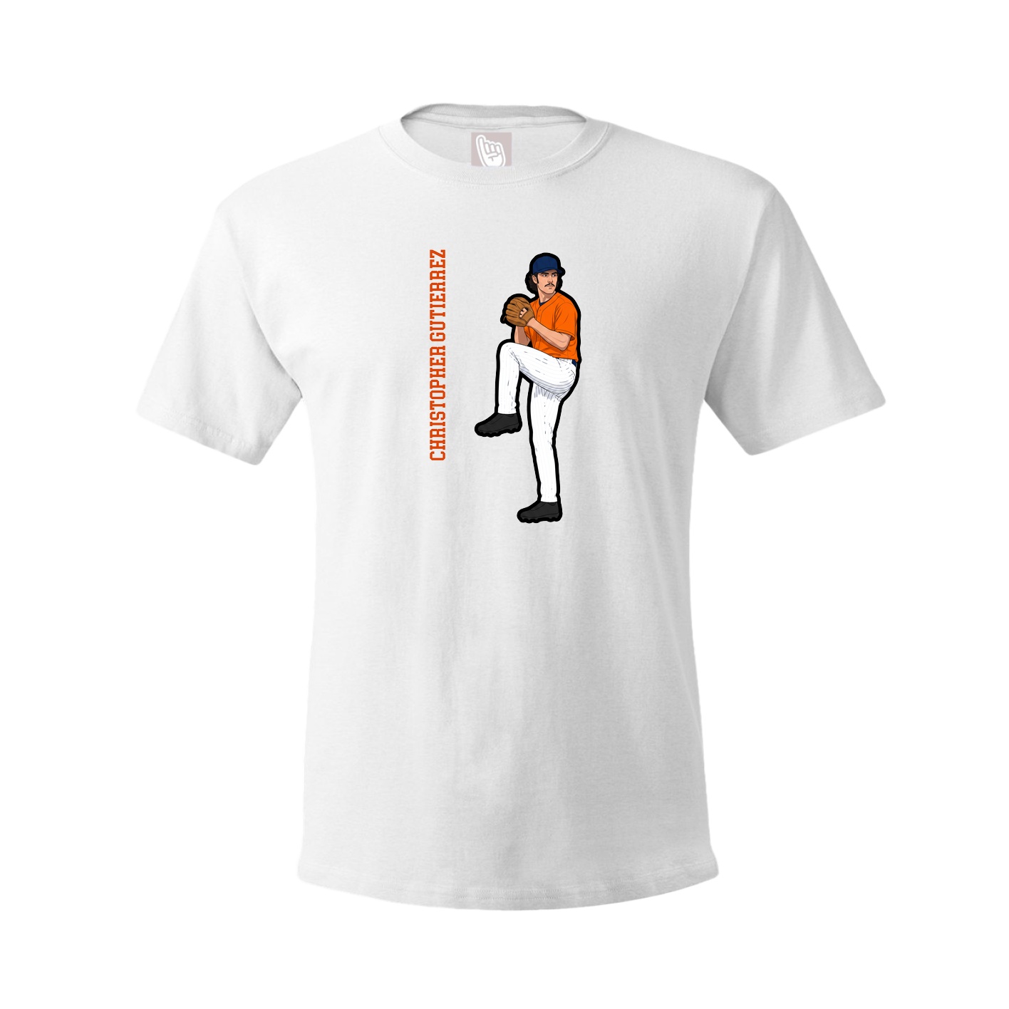 Youth Tee — Name Vertical in White