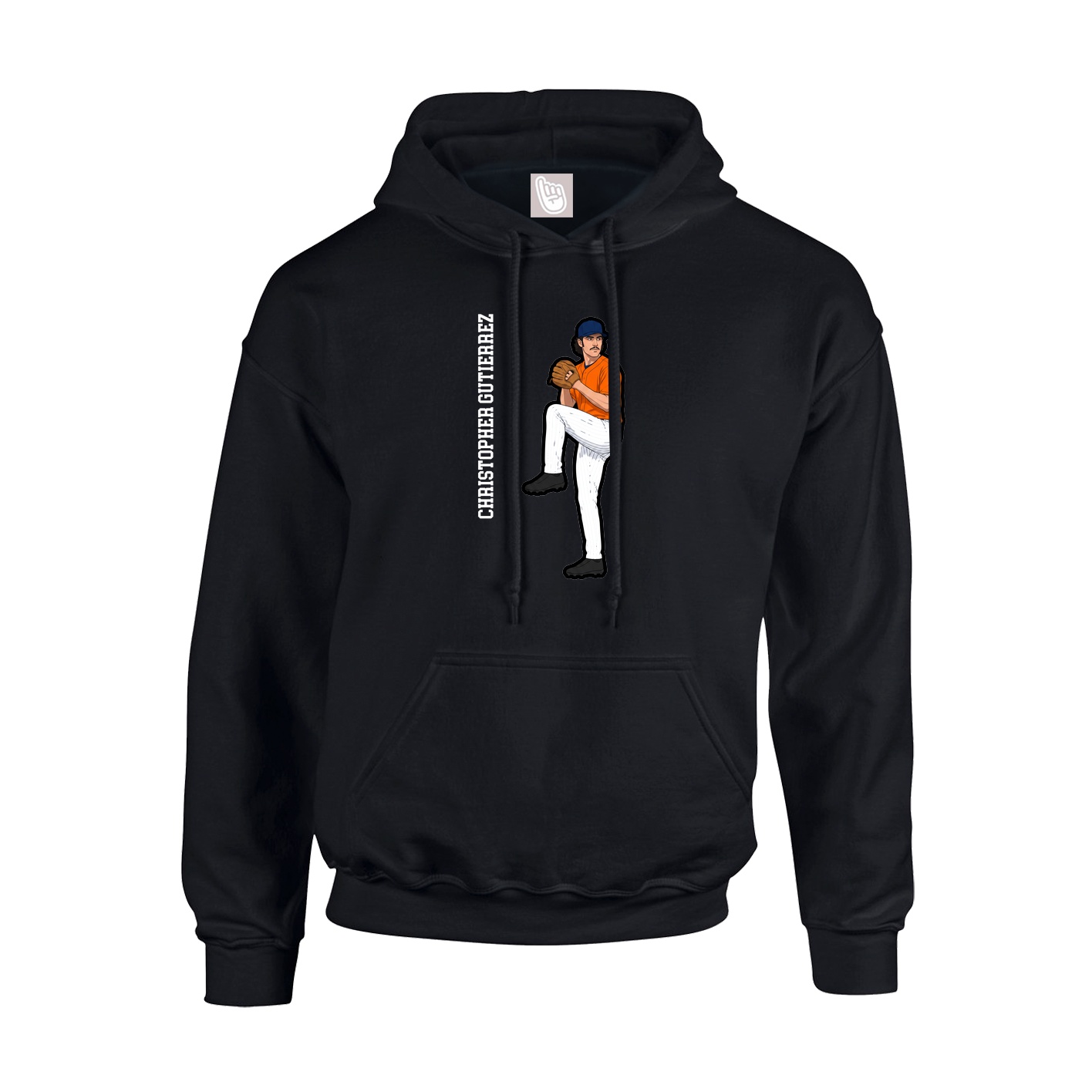 Hoodie — Name Vertical in Black