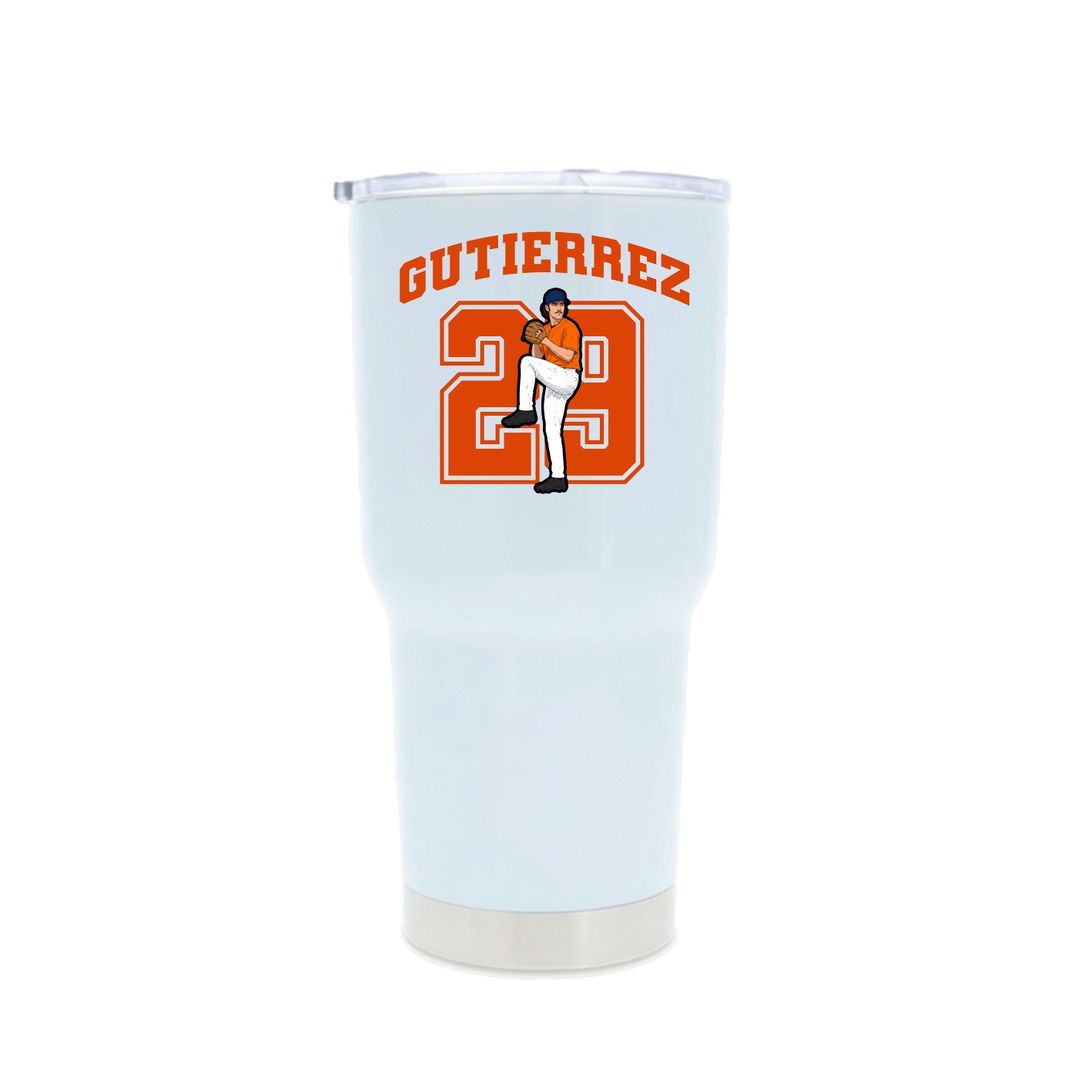 30oz Stainless Steel Tumbler — Number in White