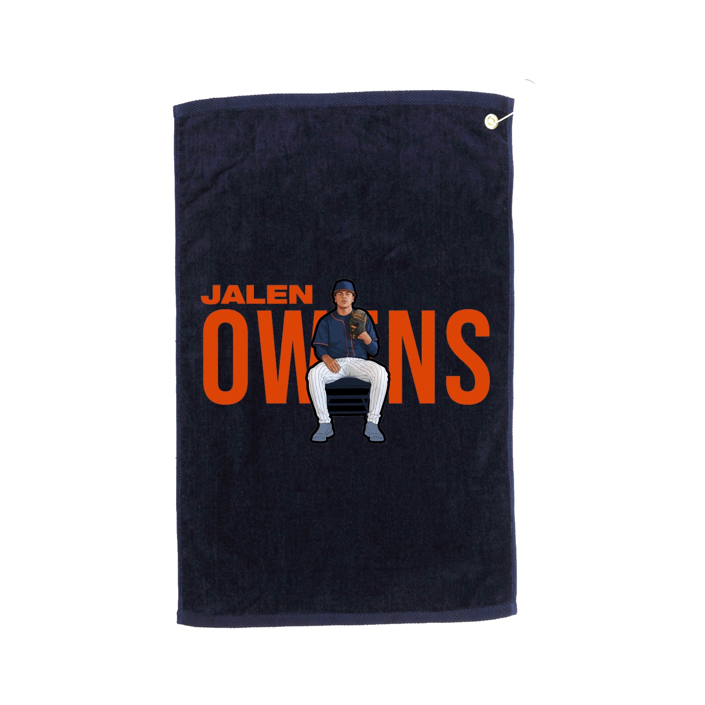 Golf Towel — Player Name in Navy