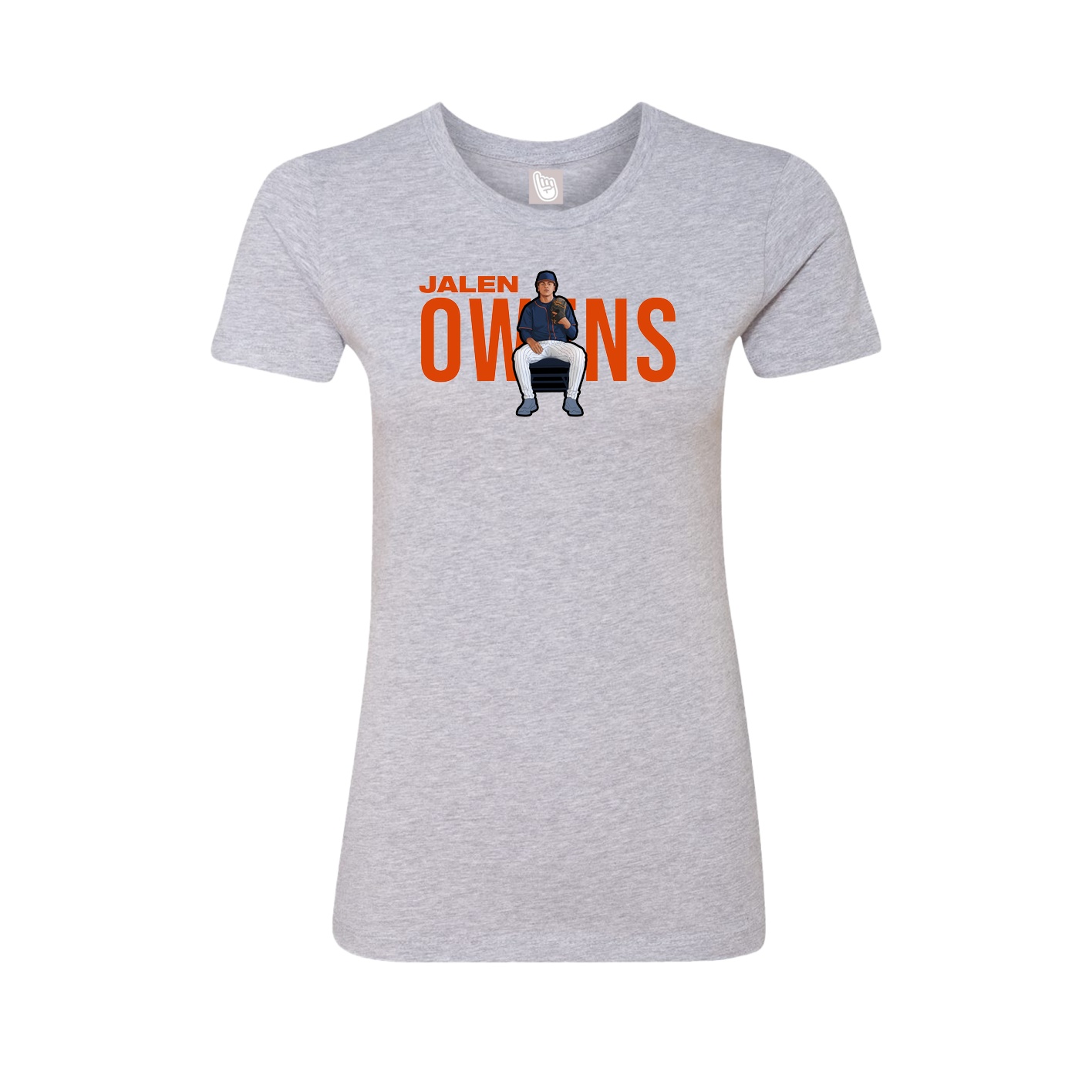 Fitted Women's Tee — Player Name in Grey