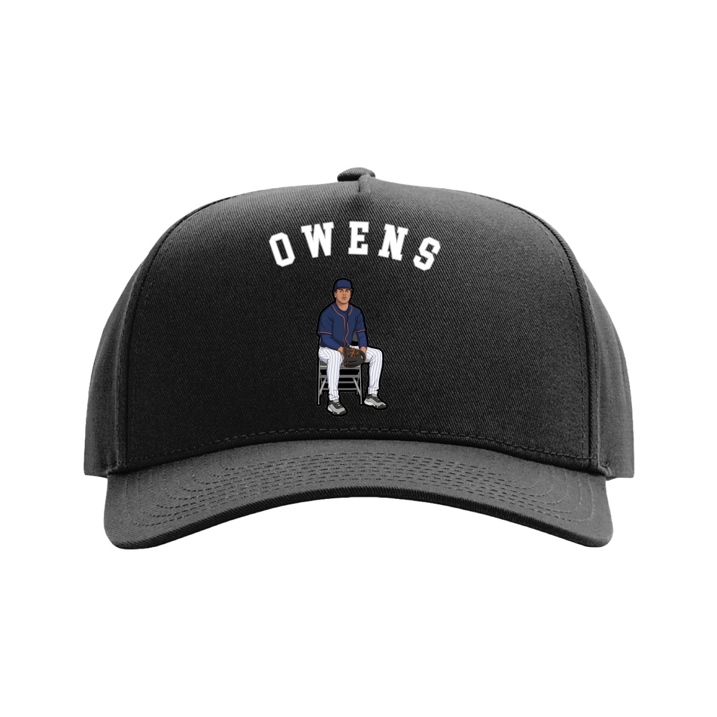 Full Fabric Five-Panel Champ Cap — Shirsey Arch in Black