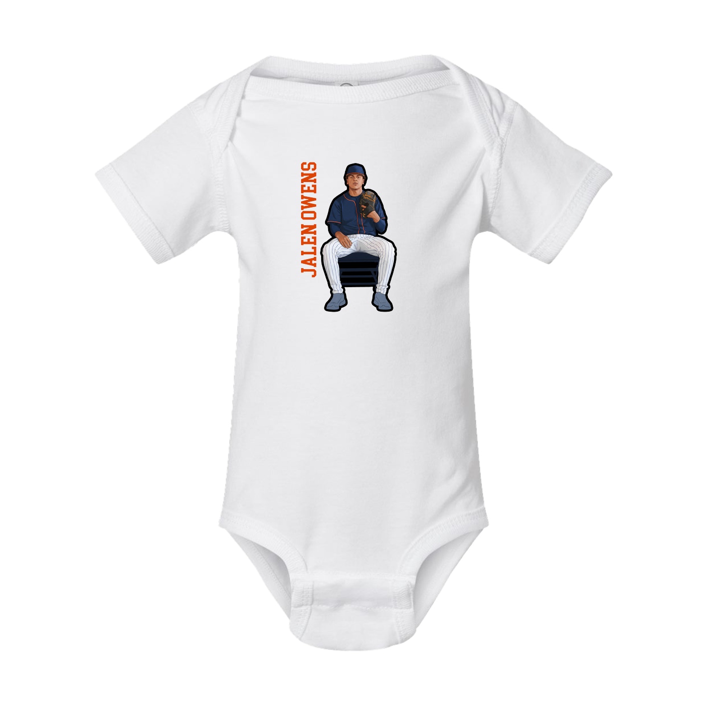 Baby Onesie — Name Vertical in White