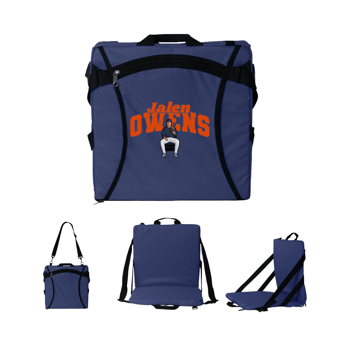 Folding Stadium Seat — Signature Arch in Navy