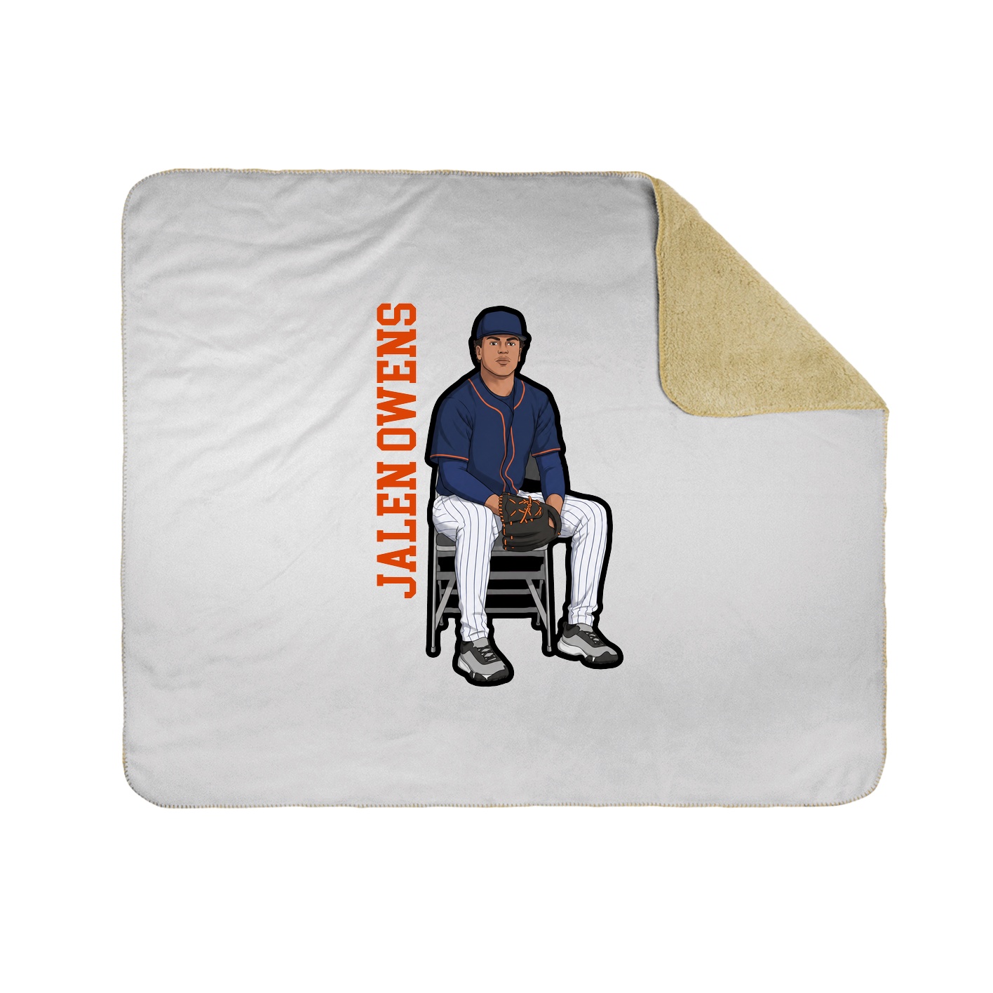 Throw Blanket — Name Vertical in White