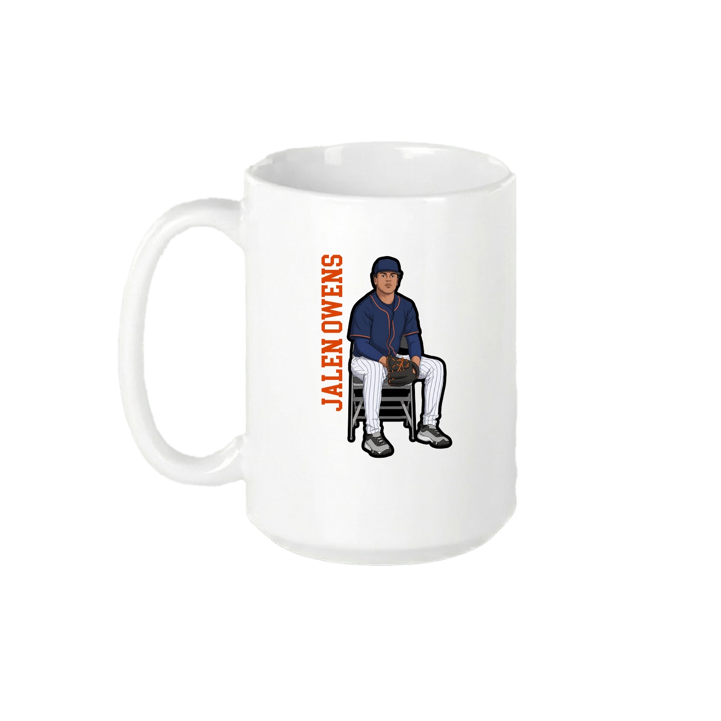 15oz Coffee Mug — Name Vertical in White