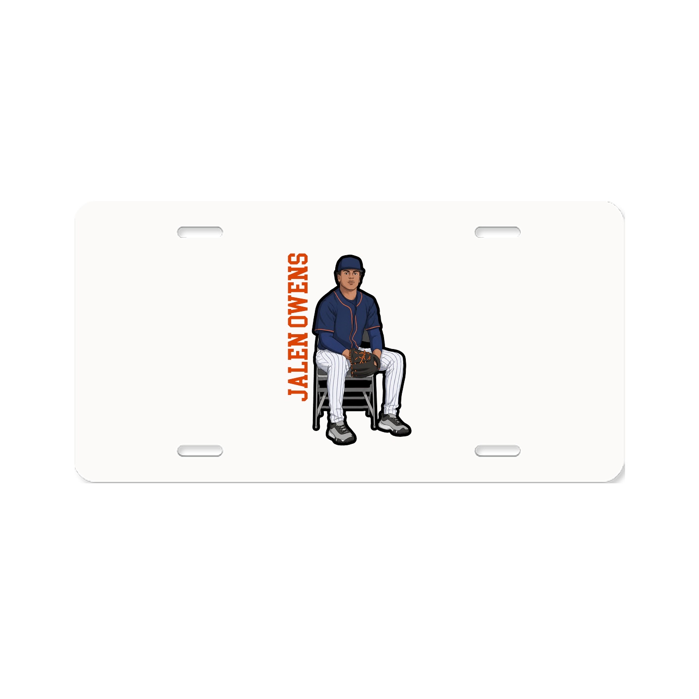 License Plate — Name Vertical in Classic
