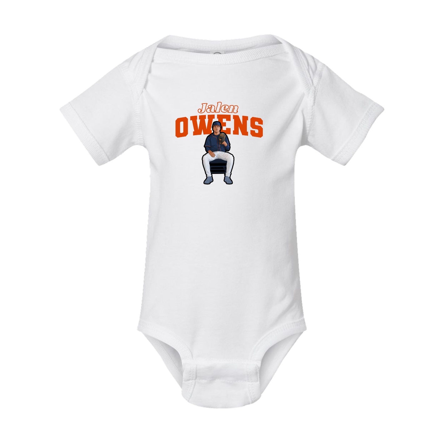 Baby Onesie — Name Arch in White